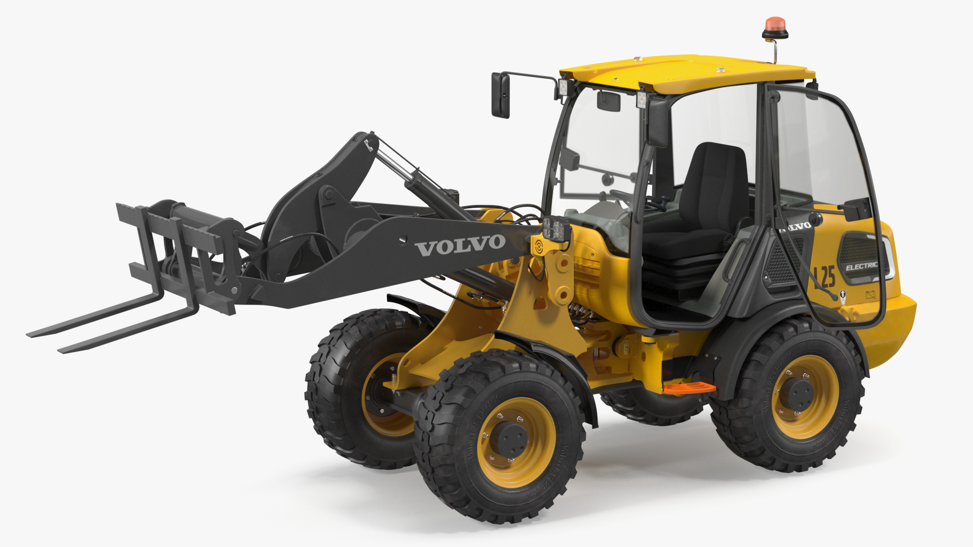 Volvo L25 Electric Loader with Pallet Fork Rigged 3D model