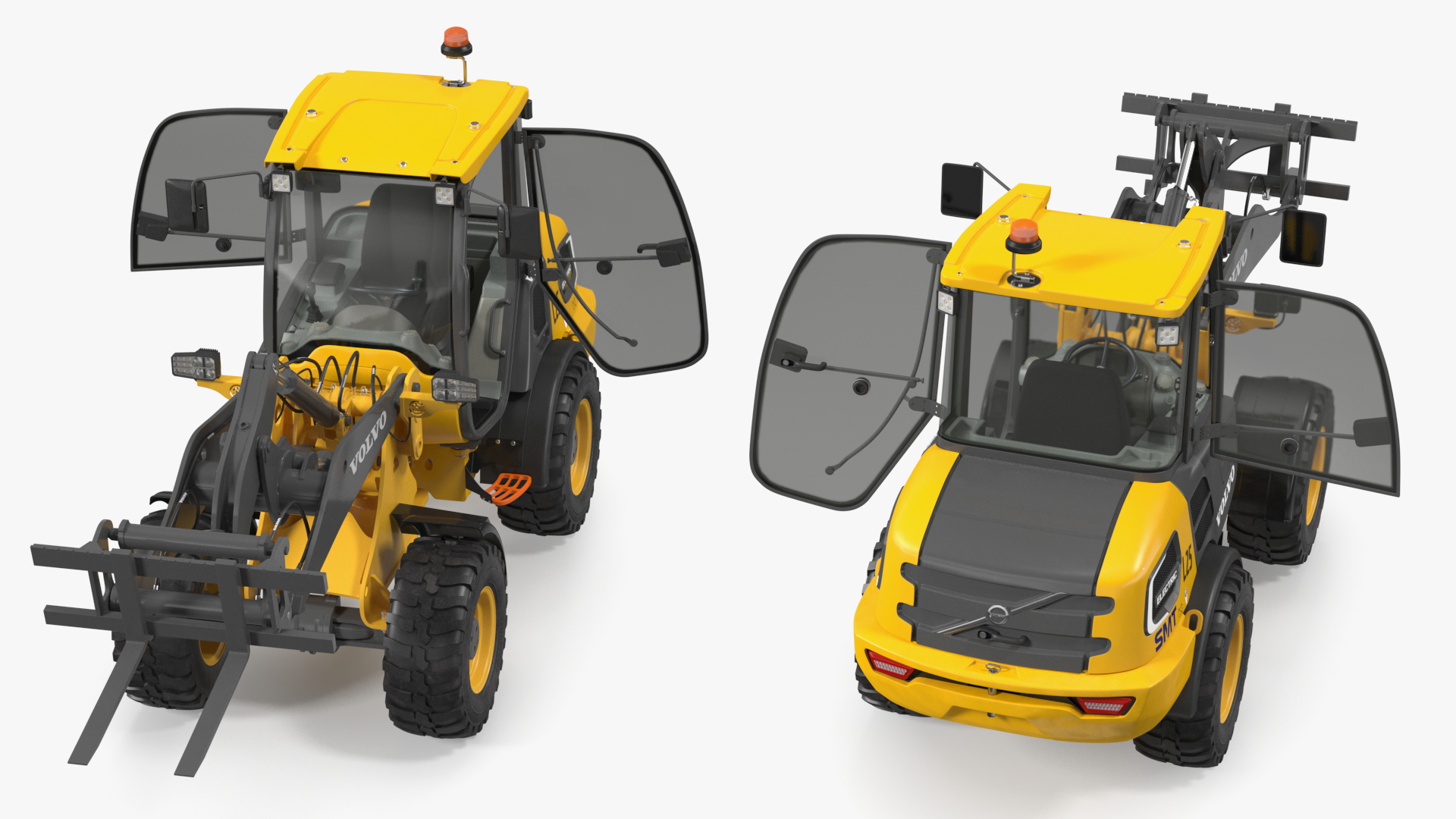Volvo L25 Electric Loader with Pallet Fork Rigged 3D model