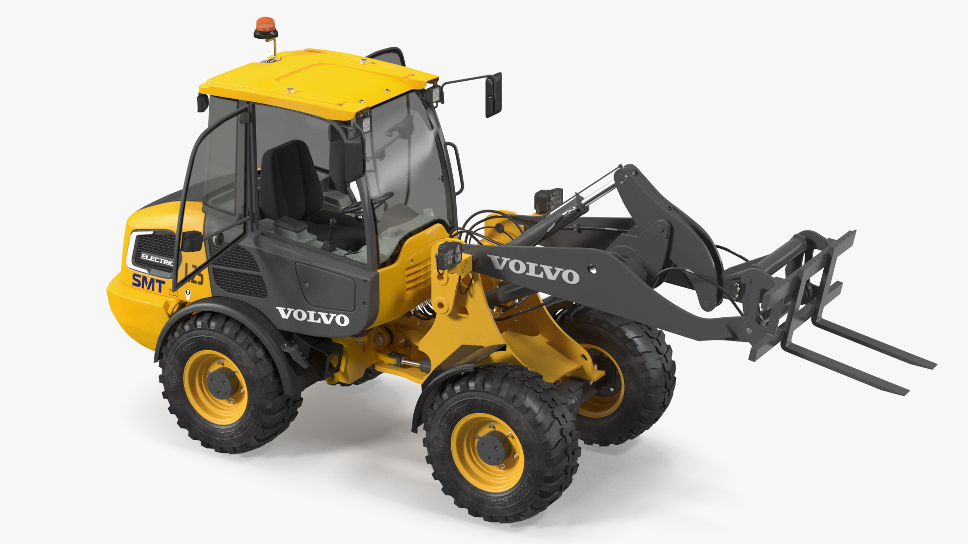 Volvo L25 Electric Loader with Pallet Fork Rigged 3D model