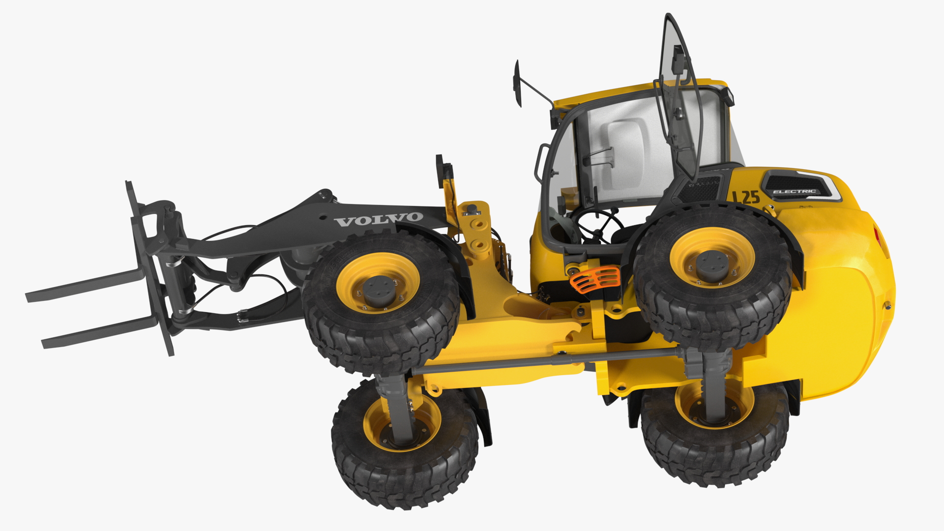 Volvo L25 Electric Loader with Pallet Fork Rigged 3D model