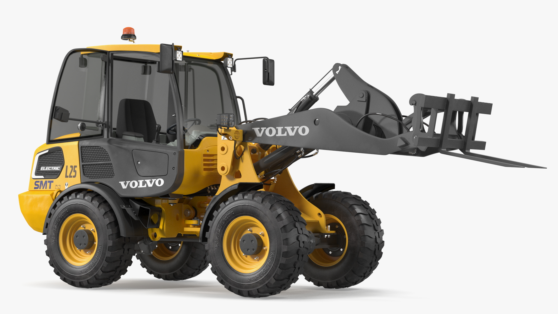 Volvo L25 Electric Loader with Pallet Fork Rigged 3D model