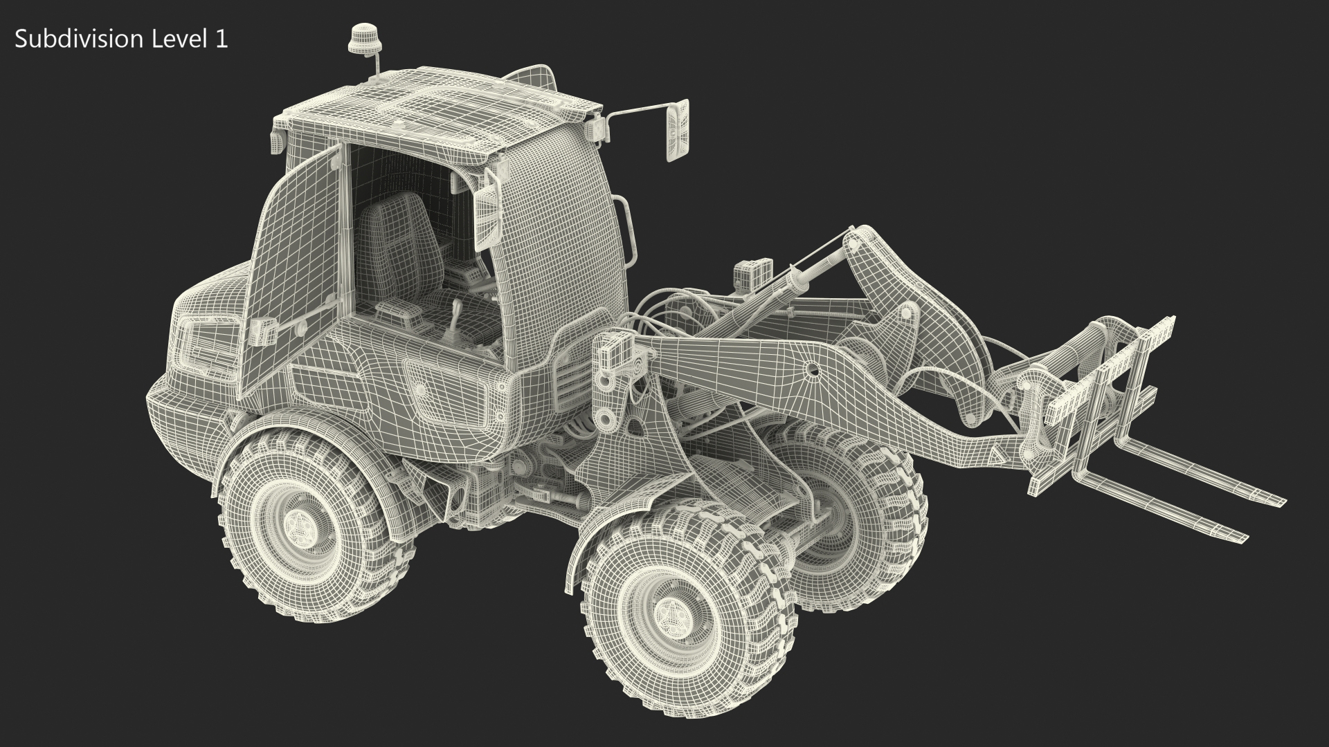 Volvo L25 Electric Loader with Pallet Fork Rigged 3D model