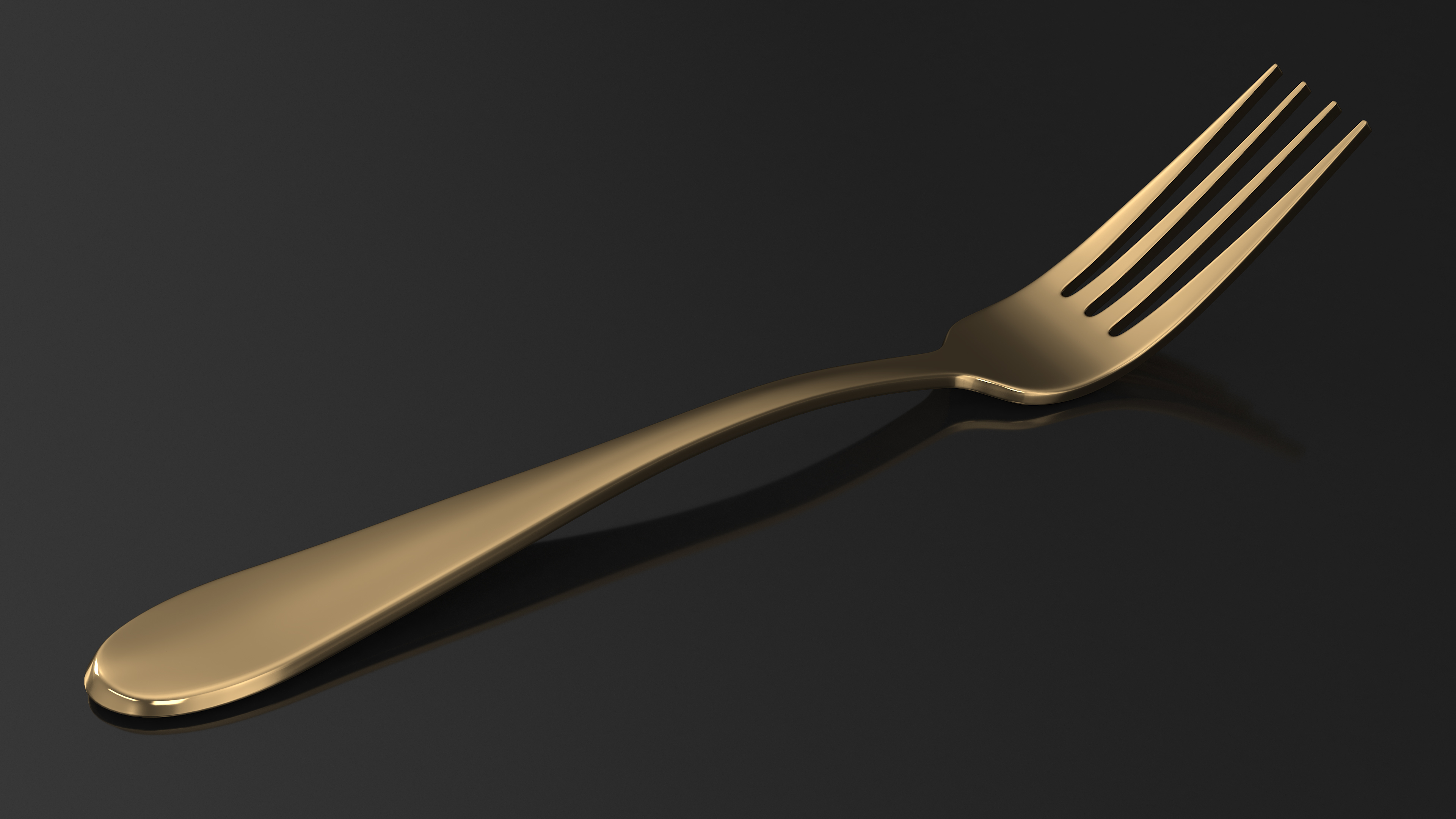 3D Golden Fork