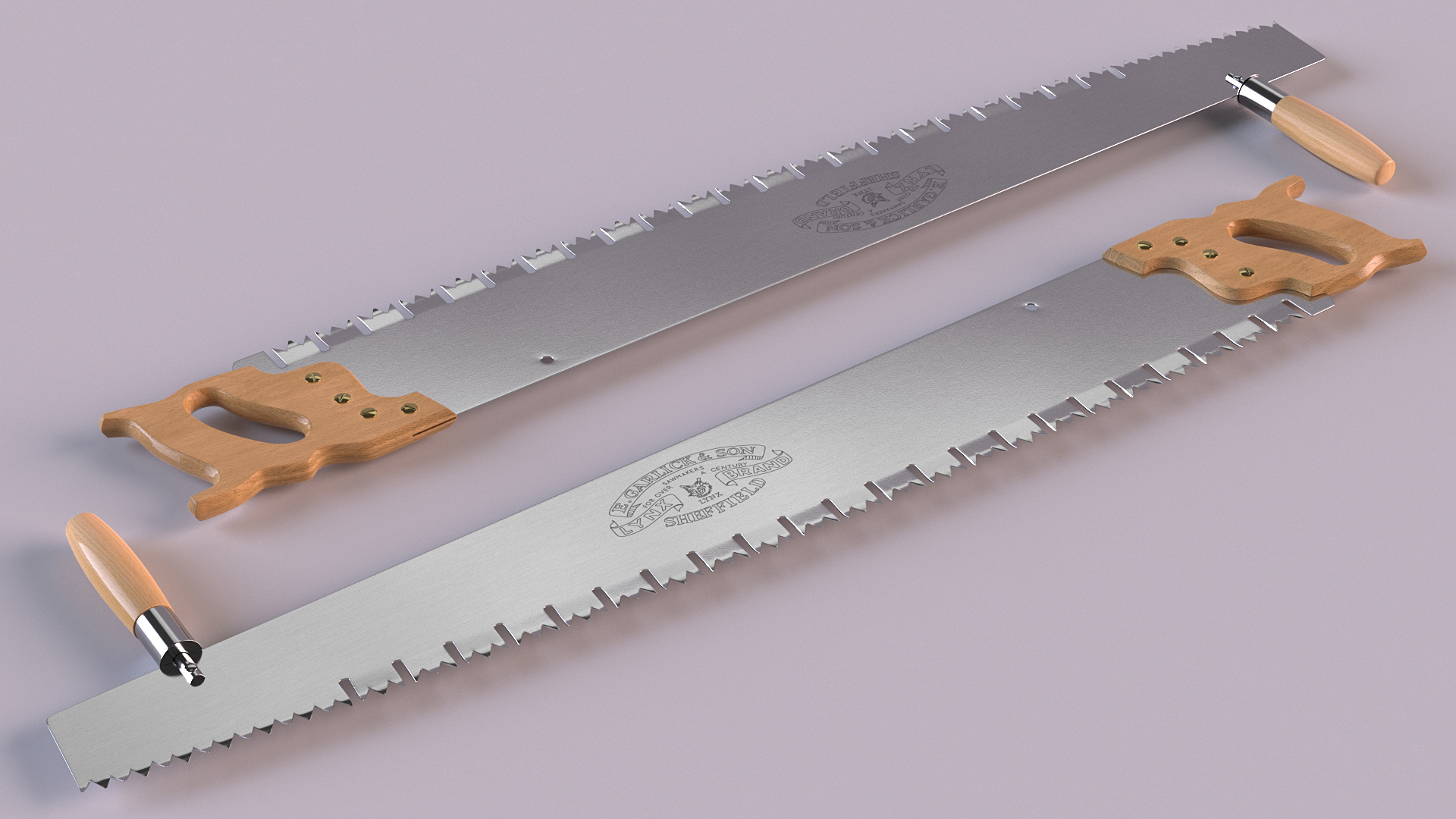 3D model One Man Lynx Brand 3ft Crosscut Saw