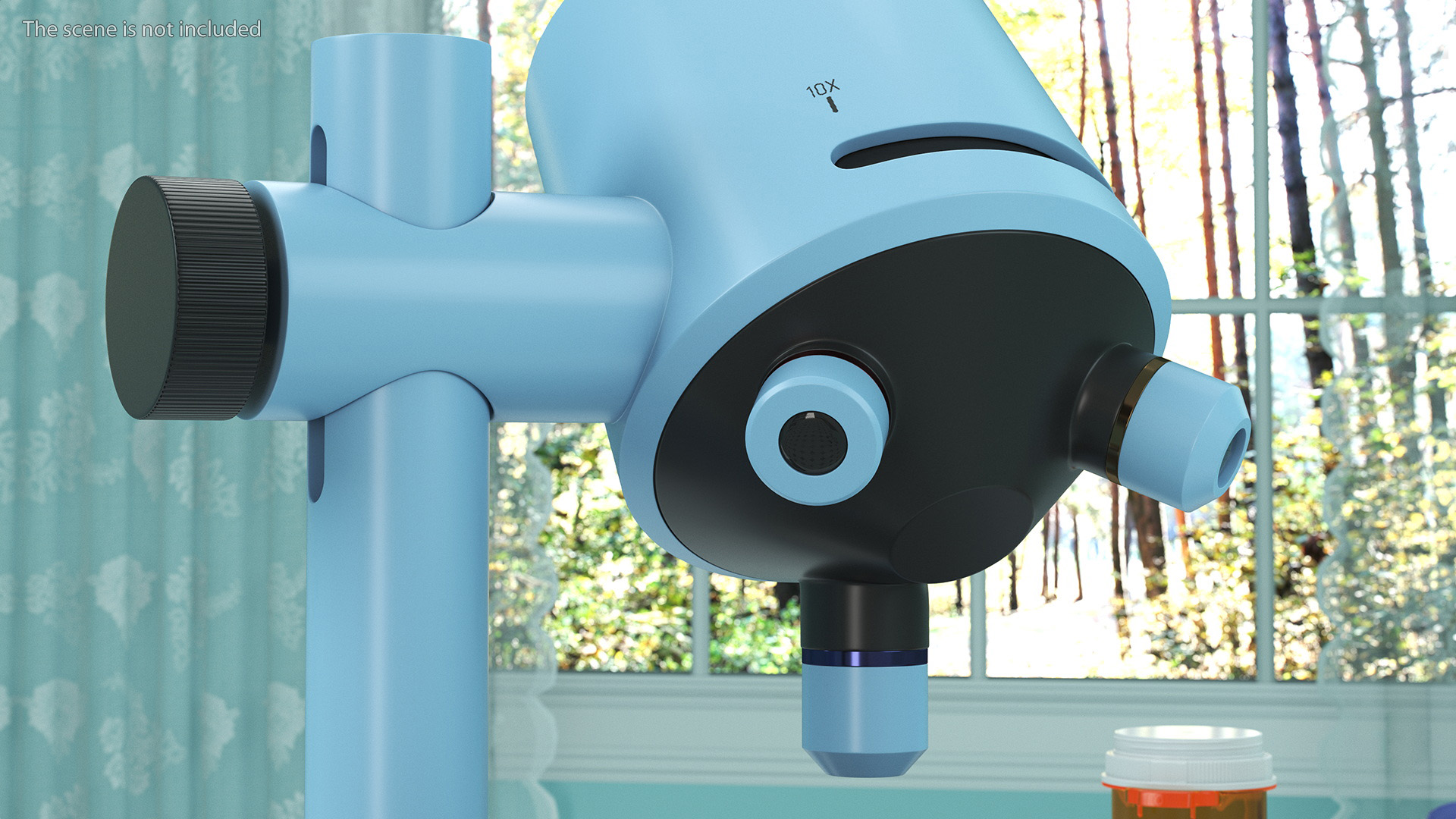 3D model Stereoscopic Modern Microscope Blue