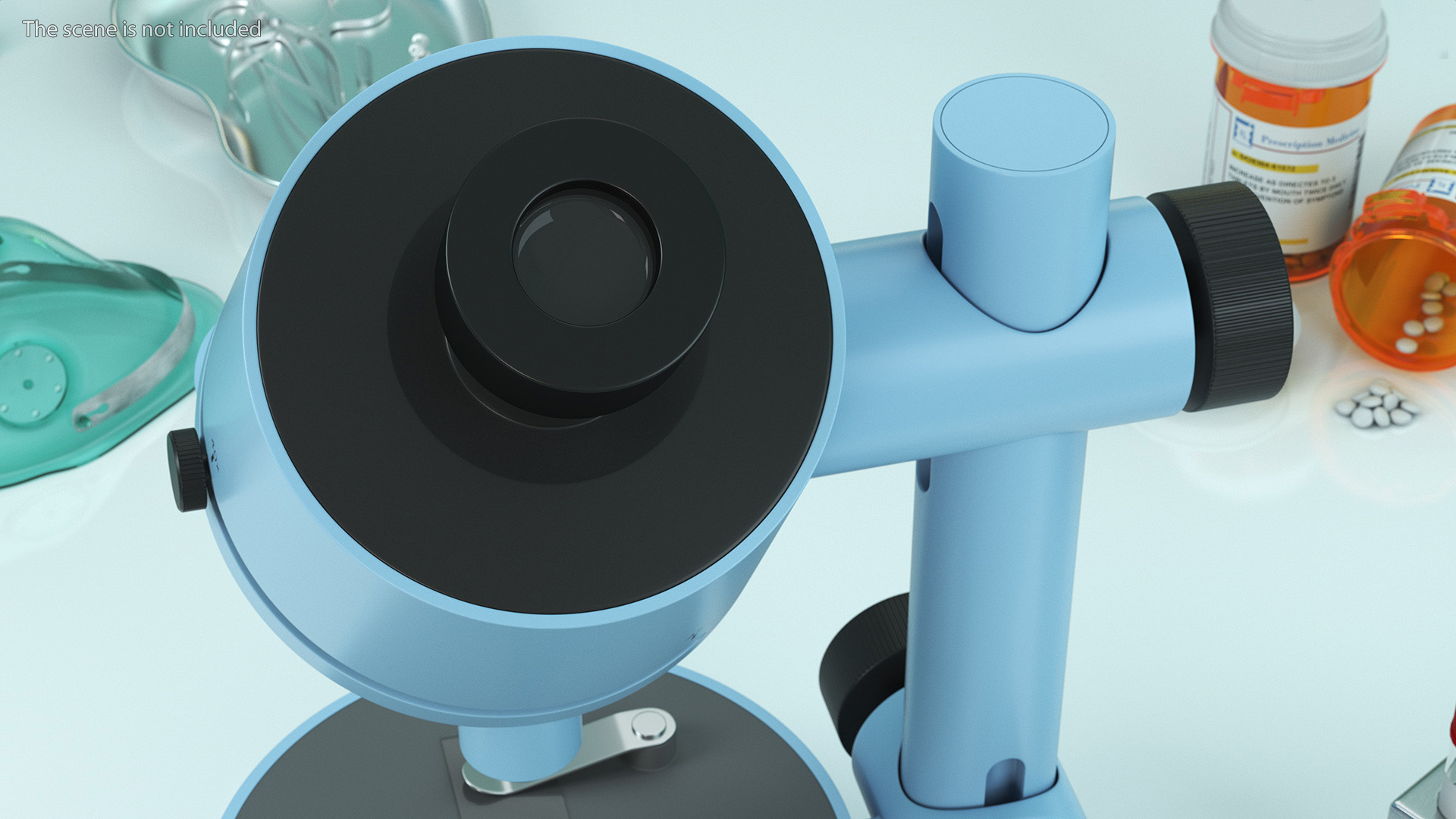 3D model Stereoscopic Modern Microscope Blue