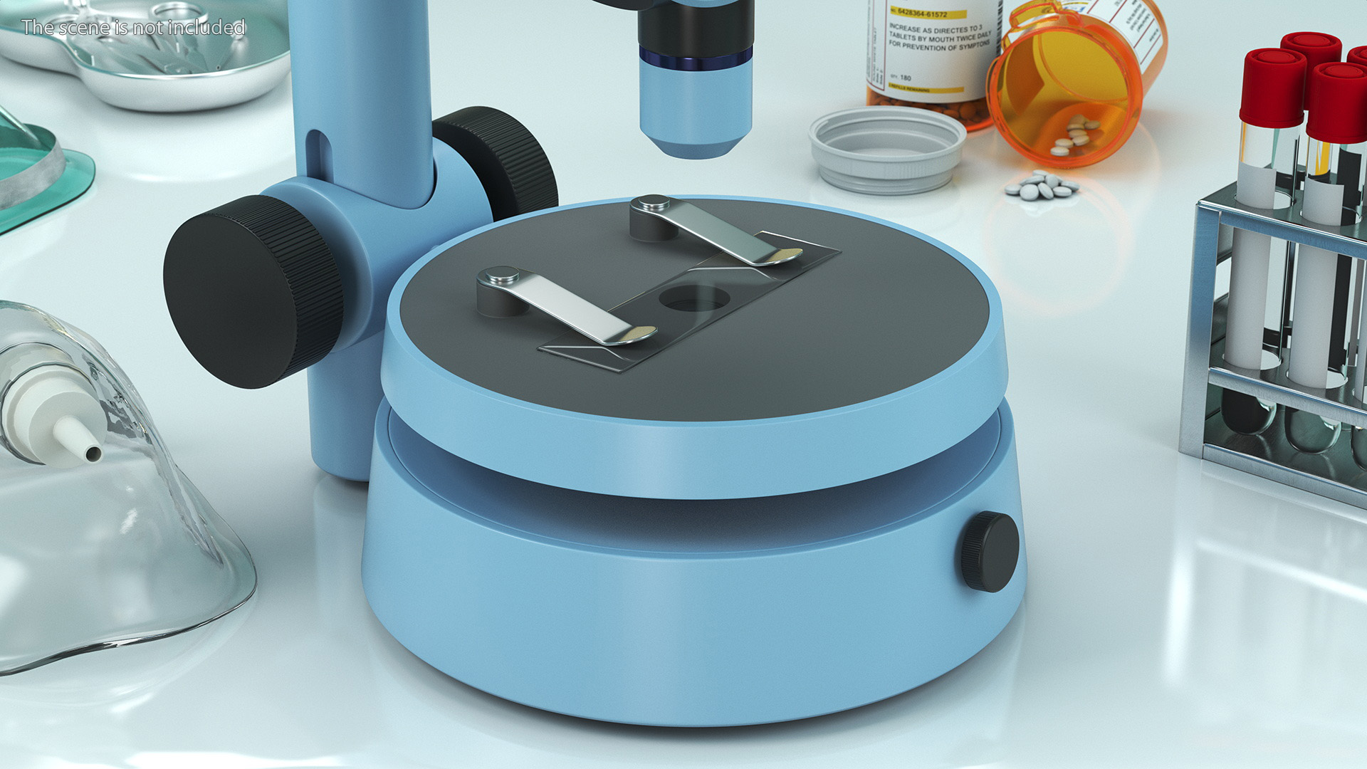 3D model Stereoscopic Modern Microscope Blue