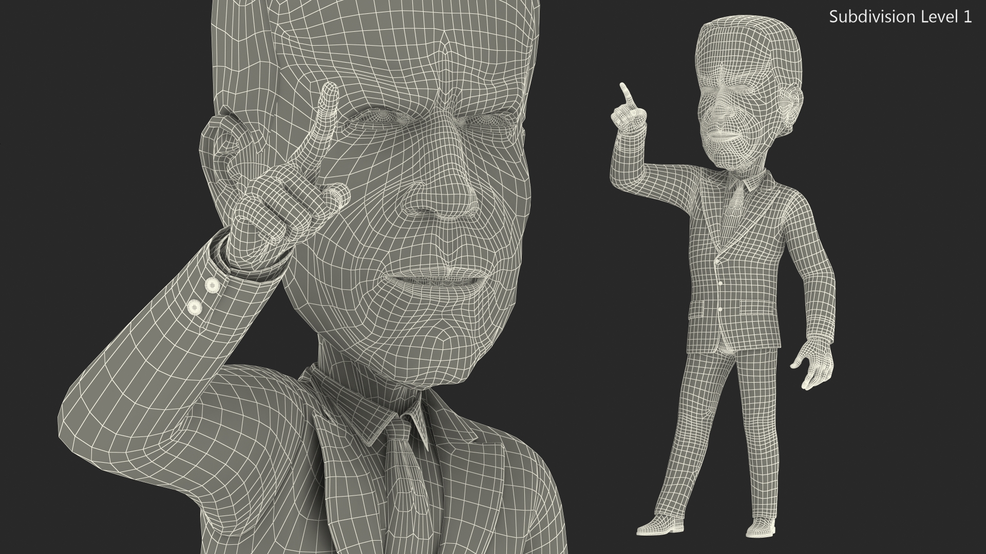 3D Cartoon Joe Biden Pointing Pose