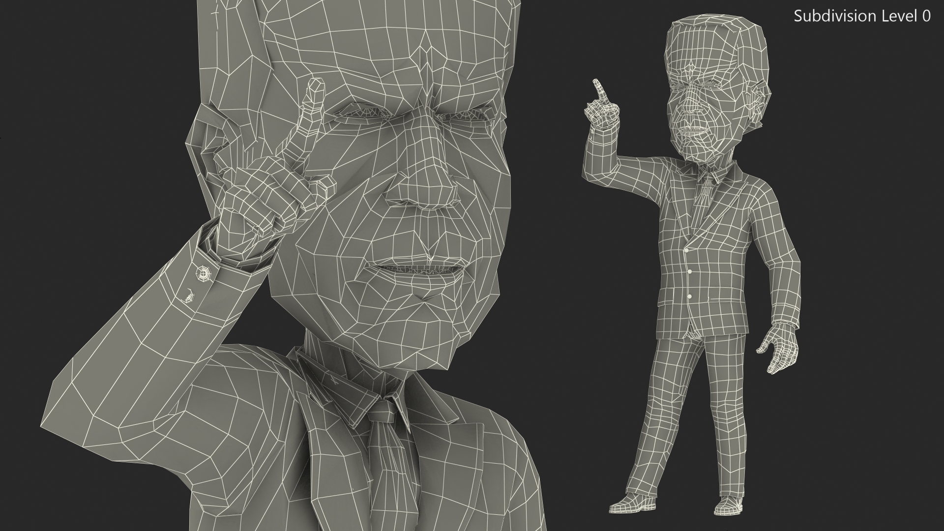 3D Cartoon Joe Biden Pointing Pose