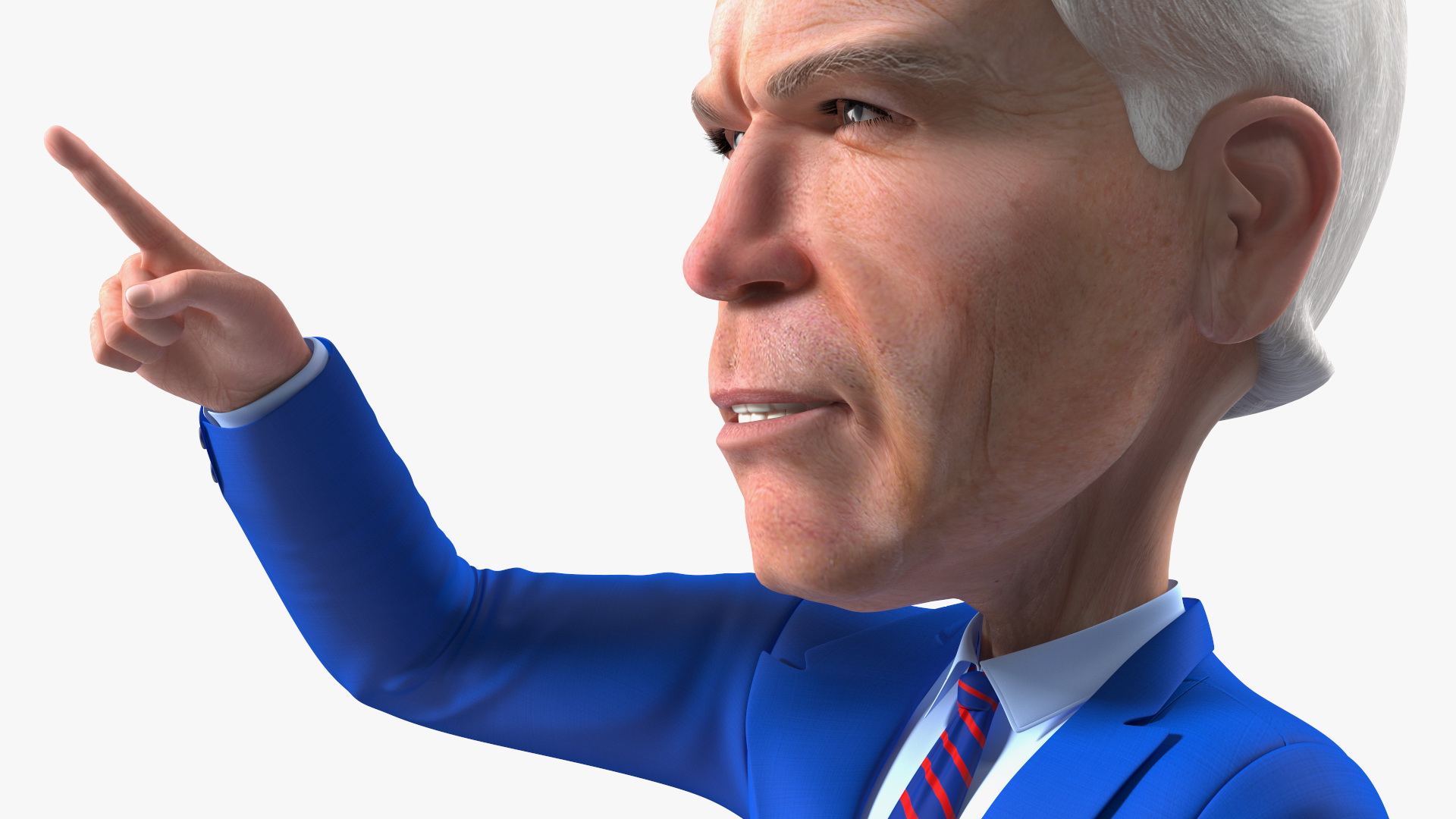 3D Cartoon Joe Biden Pointing Pose