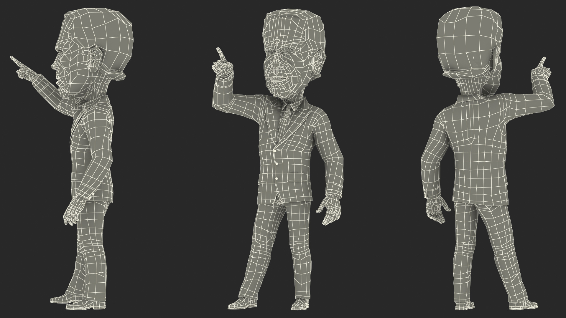 3D Cartoon Joe Biden Pointing Pose
