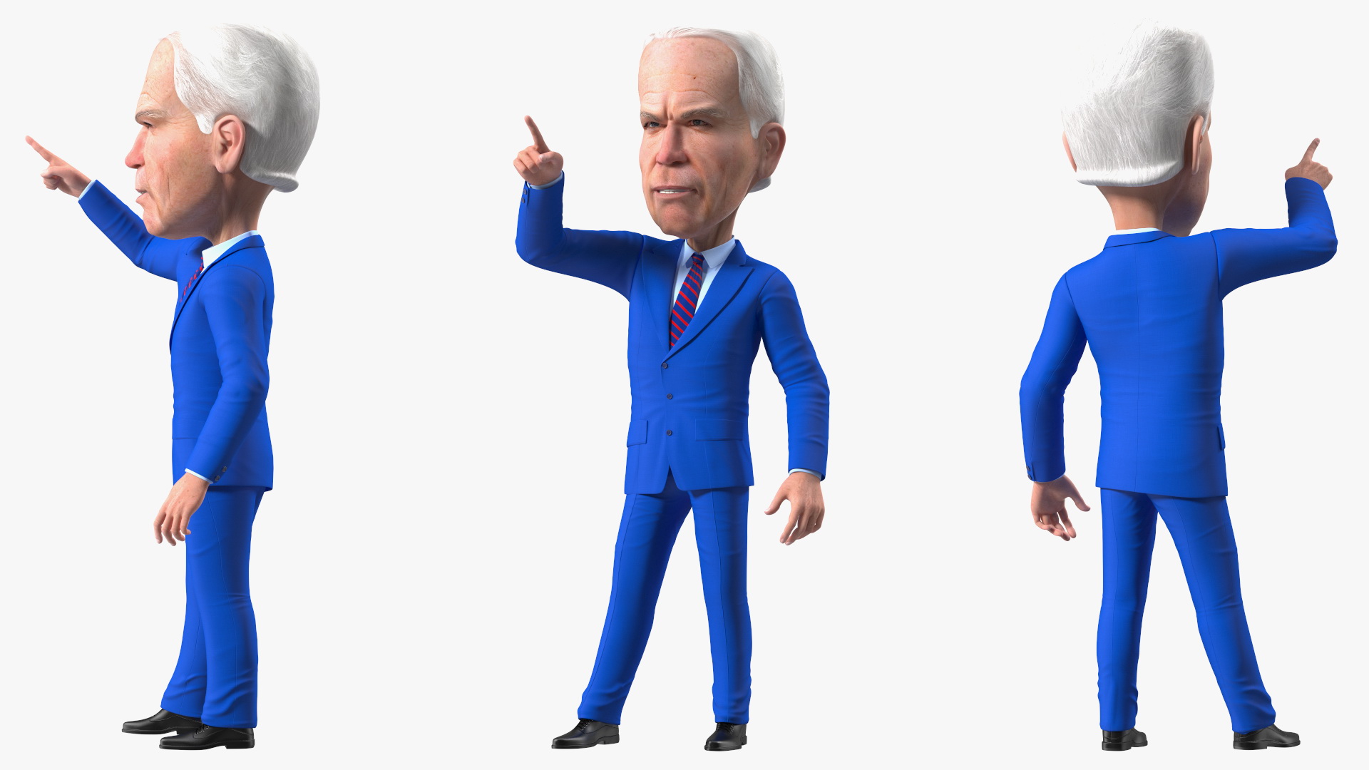 3D Cartoon Joe Biden Pointing Pose