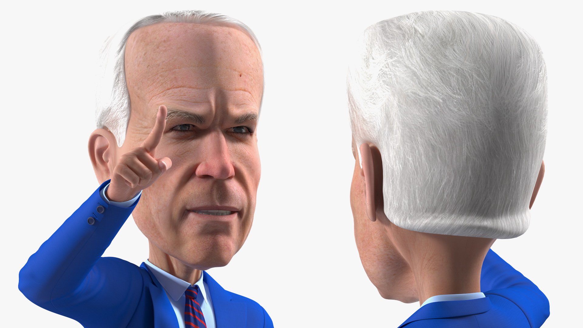 3D Cartoon Joe Biden Pointing Pose