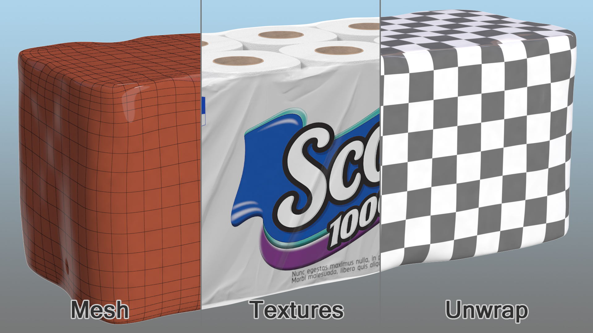 Scott Regular Roll Bath Tissue 20 Rolls 3D model
