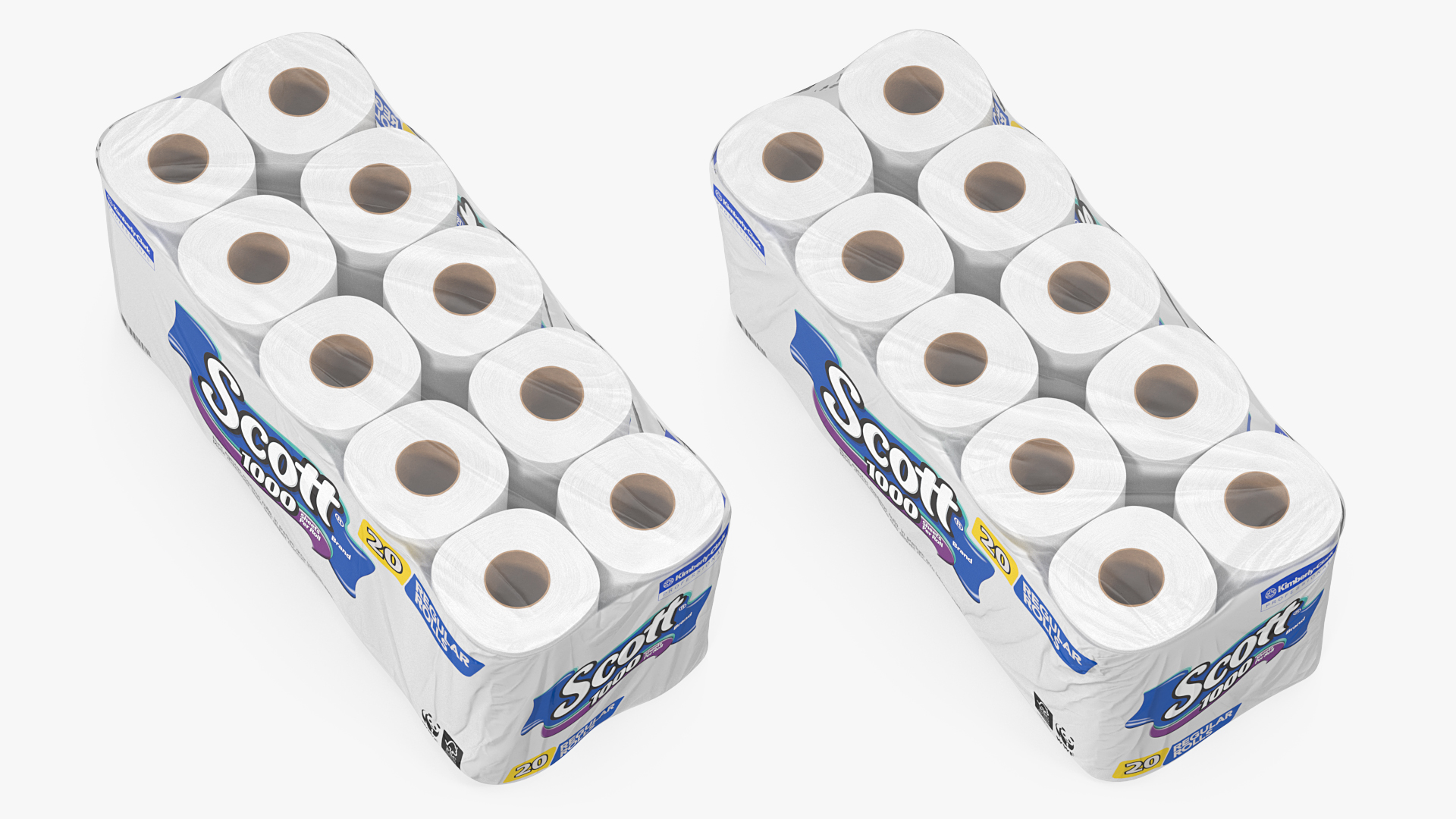 Scott Regular Roll Bath Tissue 20 Rolls 3D model
