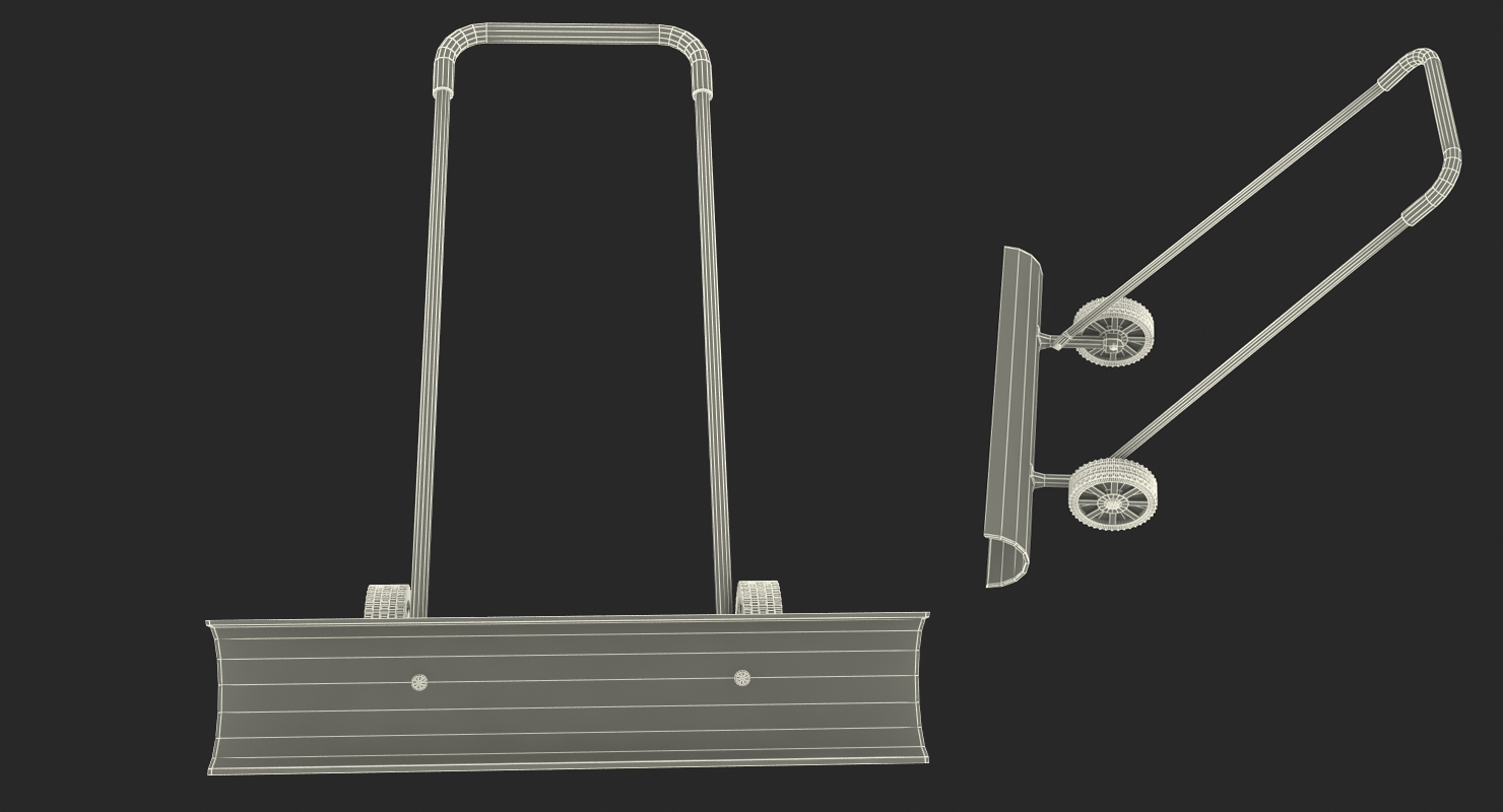 3D Snow Shovel with Wheels model