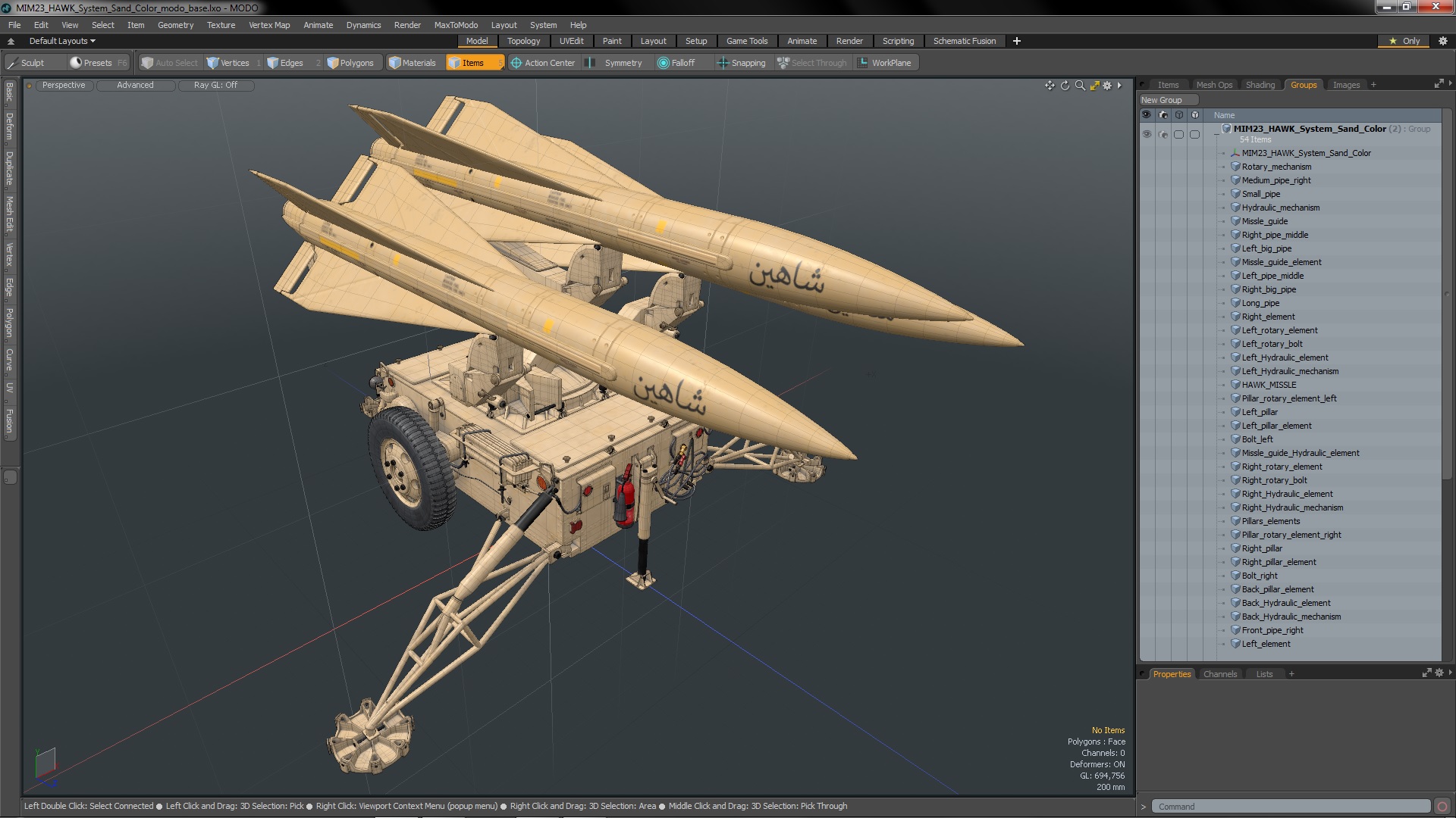 3D MIM23 HAWK System Sand Color model