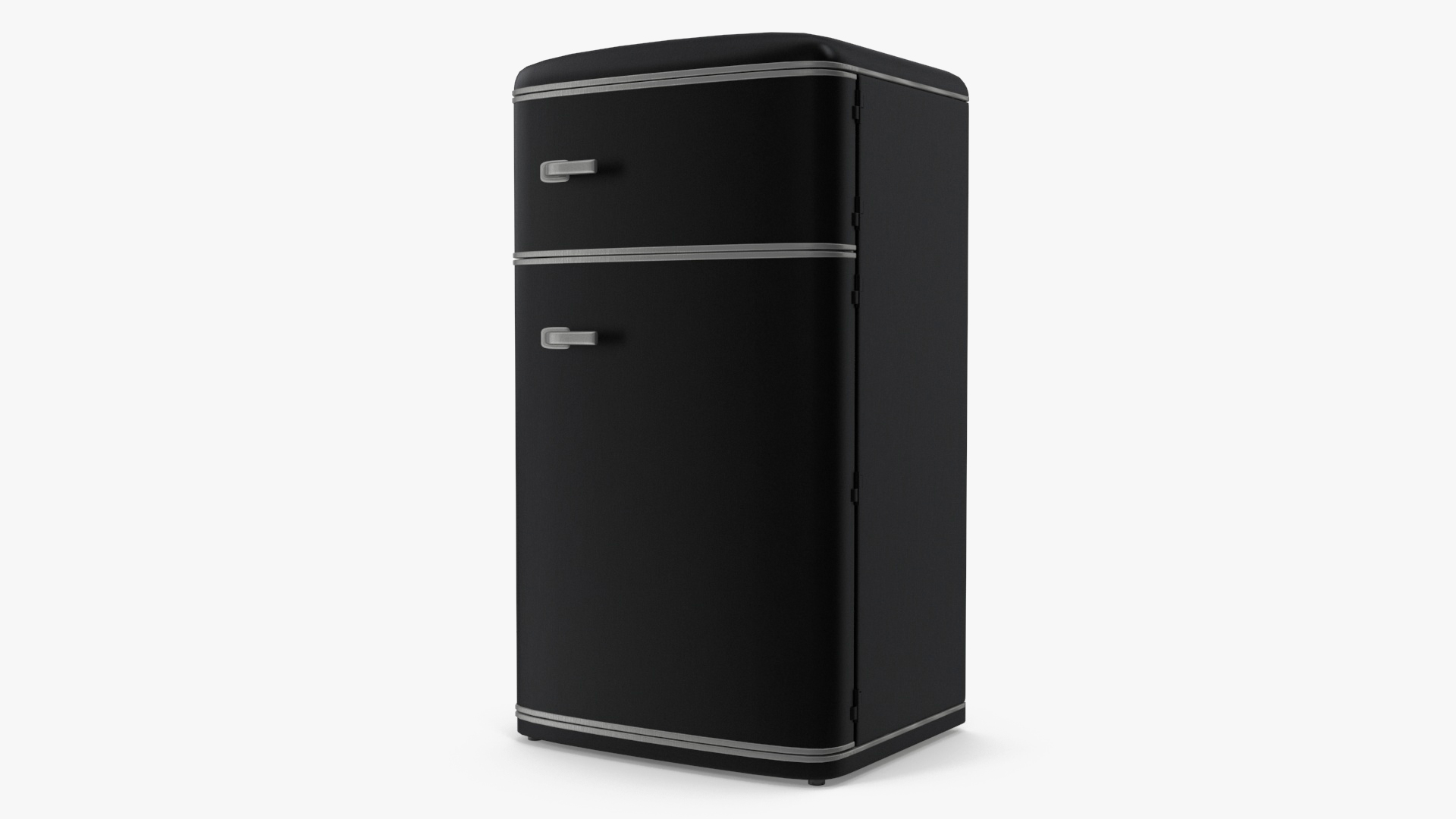 3D Retro Top Mount Fridge Freezer Black