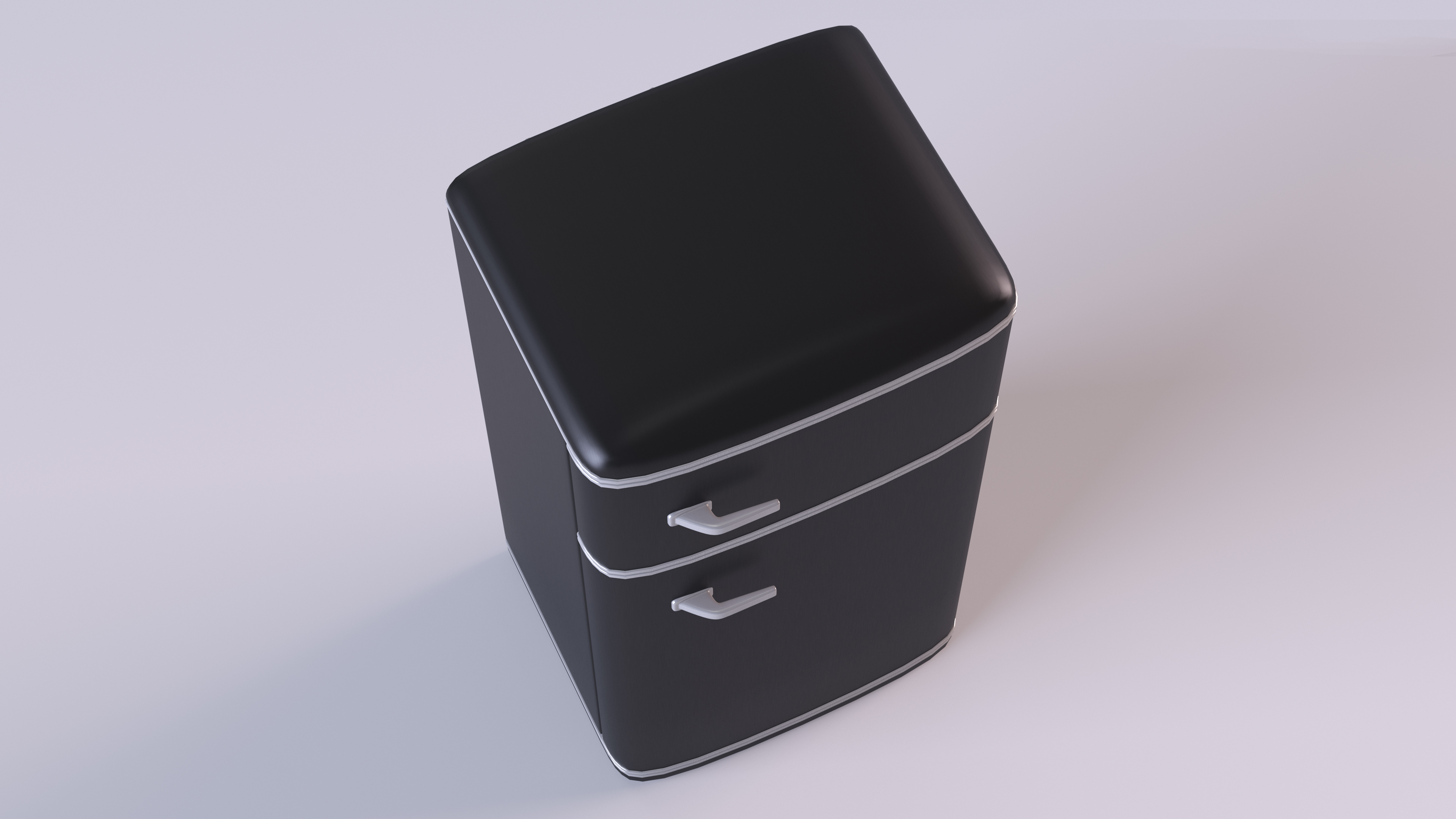 3D Retro Top Mount Fridge Freezer Black
