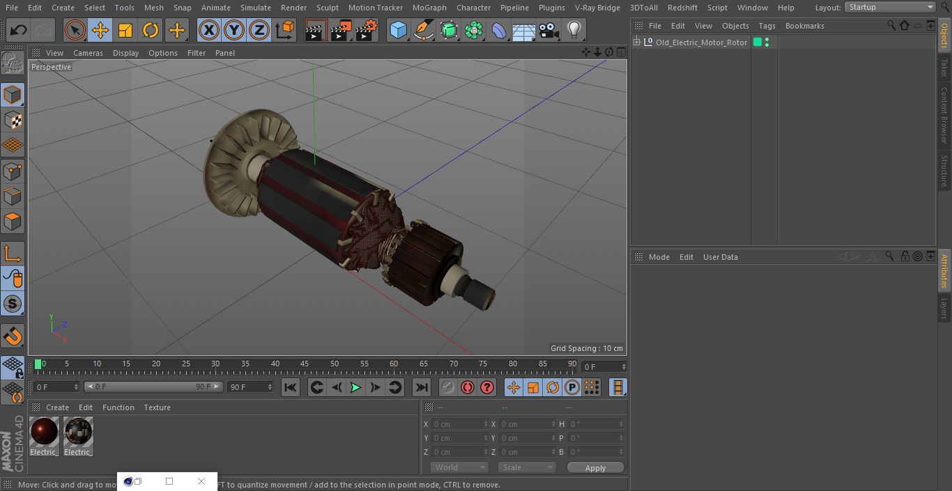 Old Electric Motor Rotor 3D model