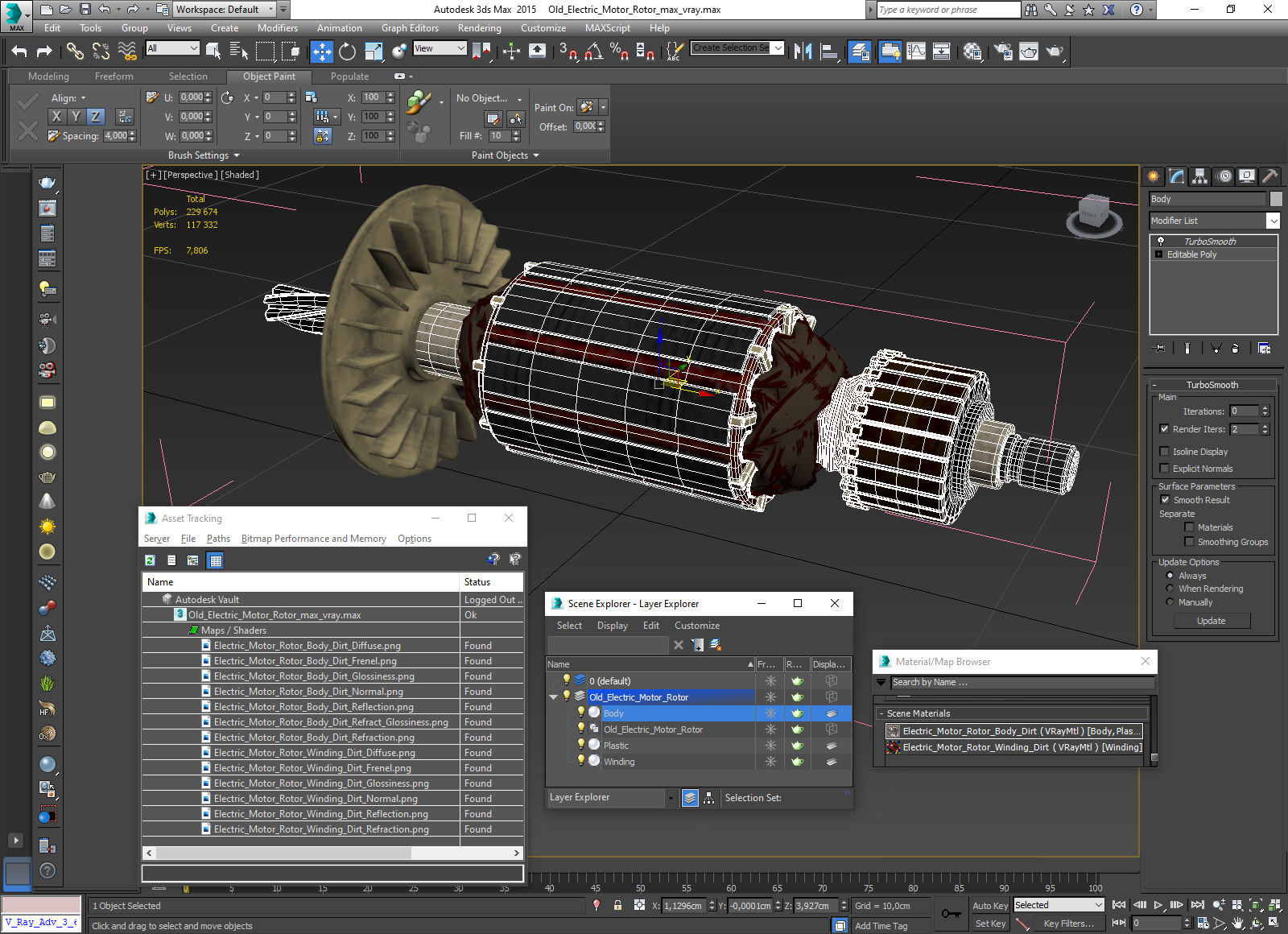 Old Electric Motor Rotor 3D model