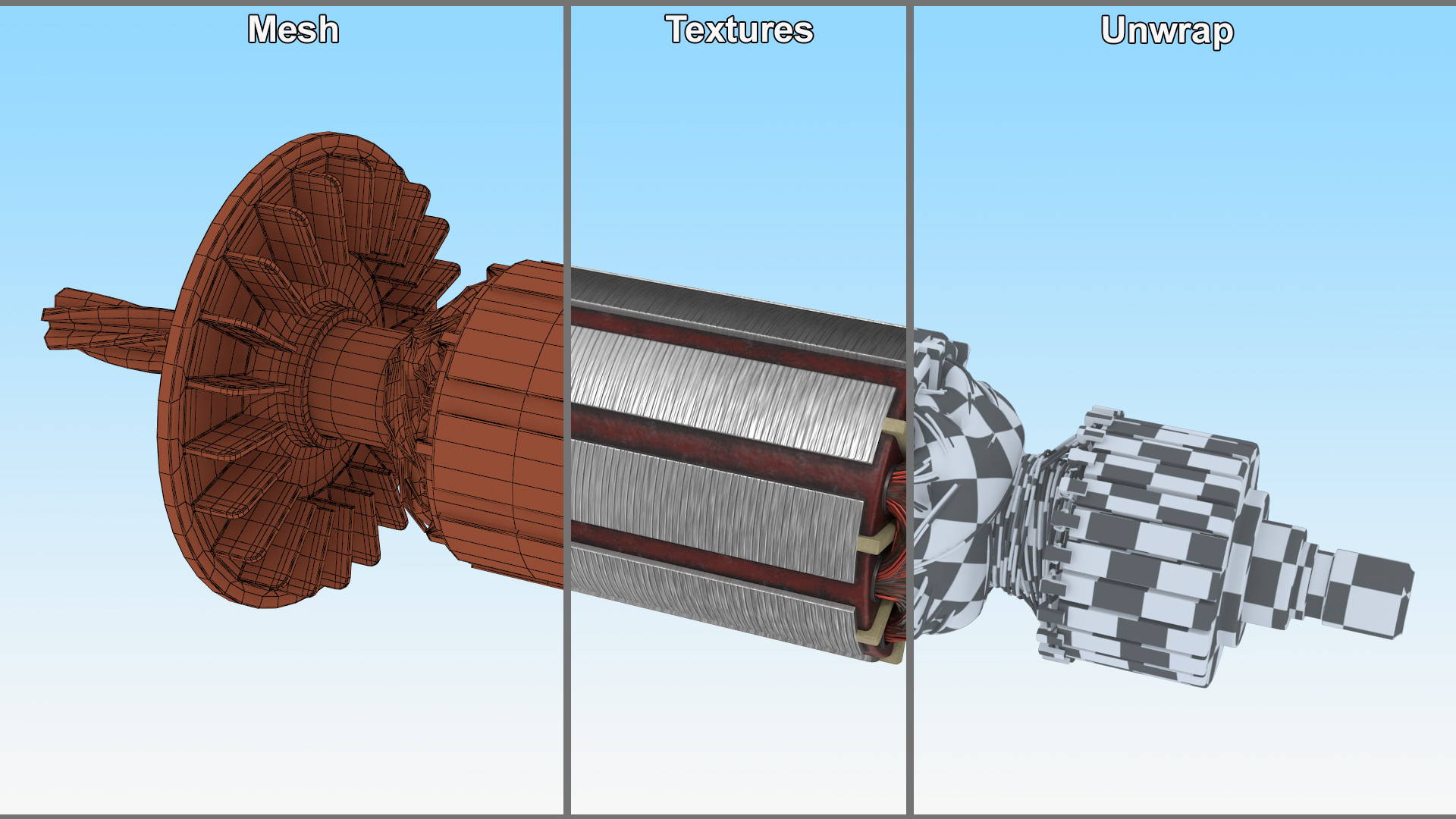 Old Electric Motor Rotor 3D model
