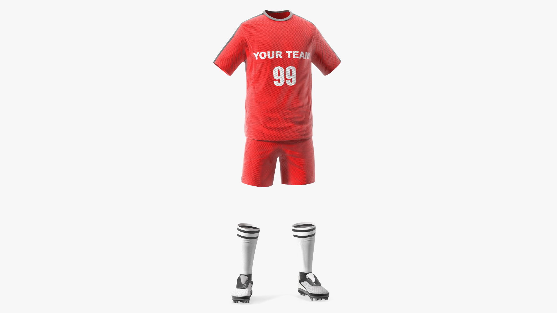 3D Soccer Uniform Red Your Team model