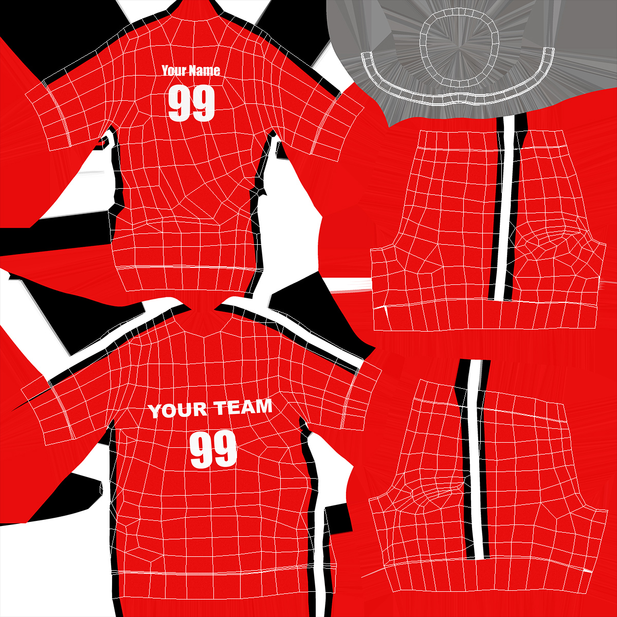 3D Soccer Uniform Red Your Team model