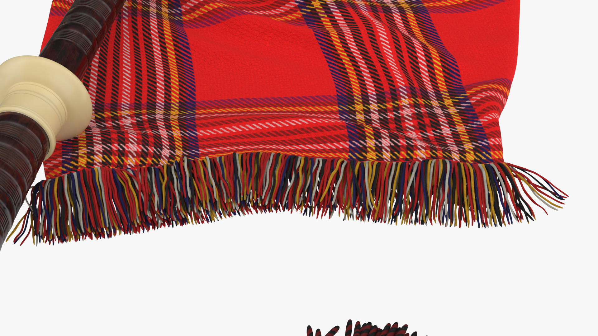 Scottish Bagpipes Instrument Red 3D