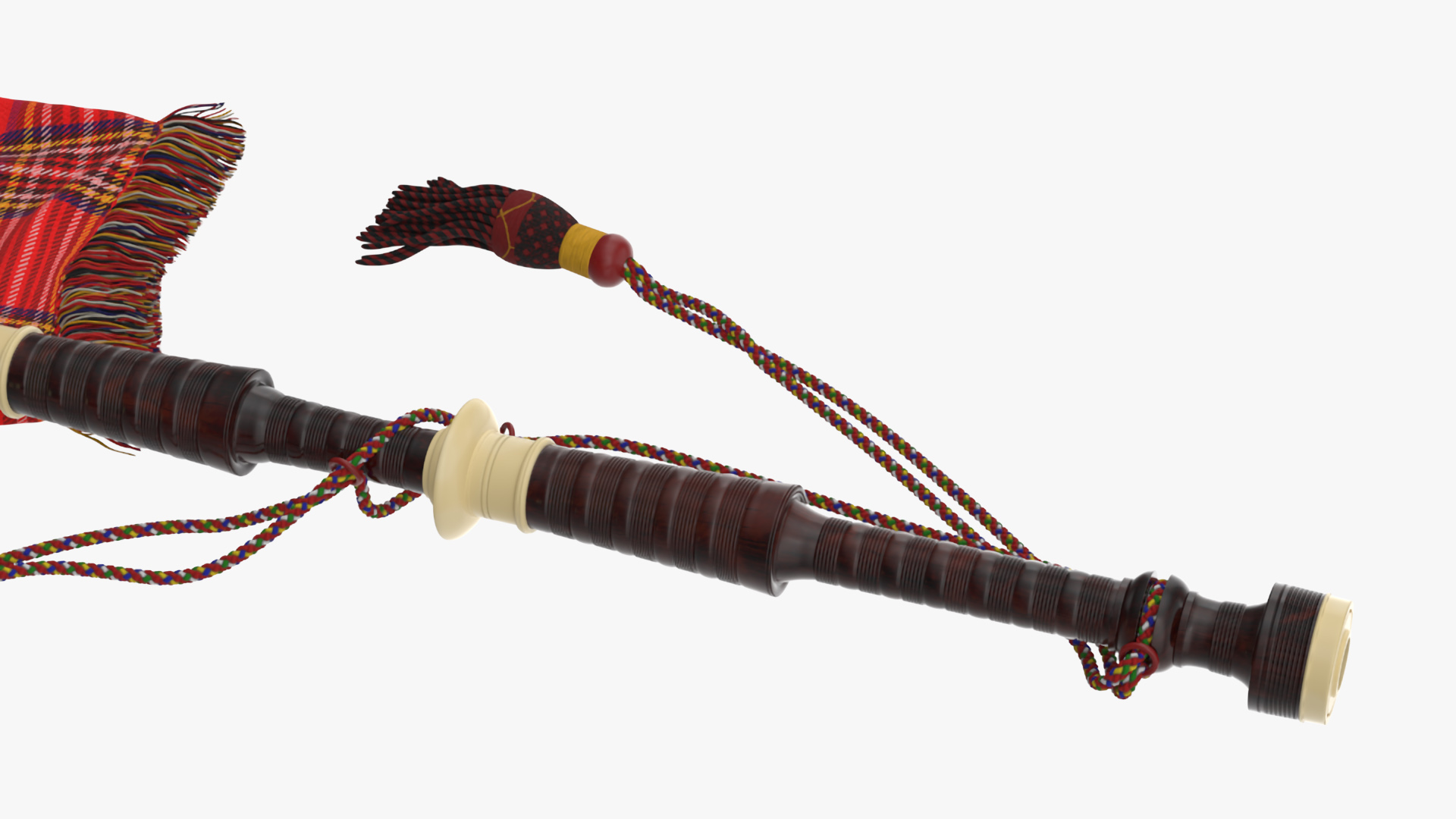 Scottish Bagpipes Instrument Red 3D