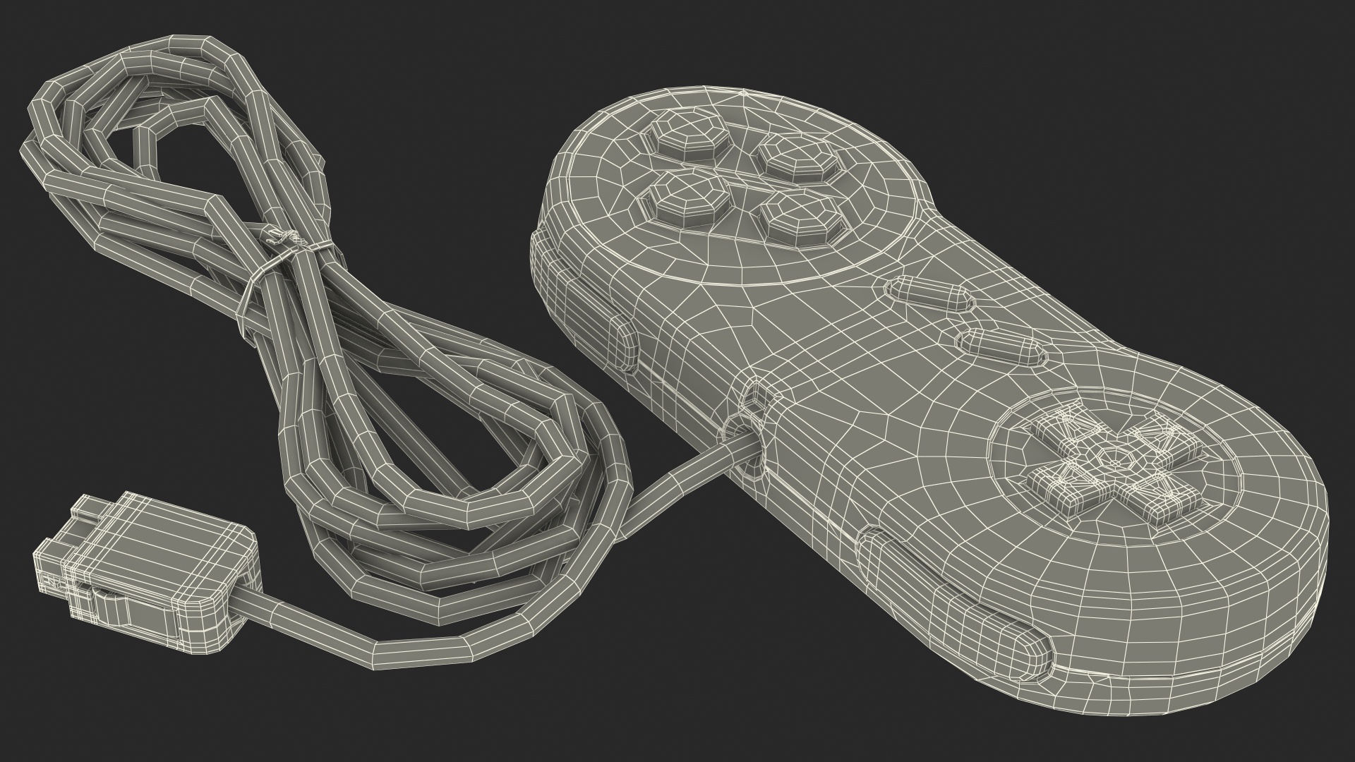 3D Nintendo SNES Joystick Controller model