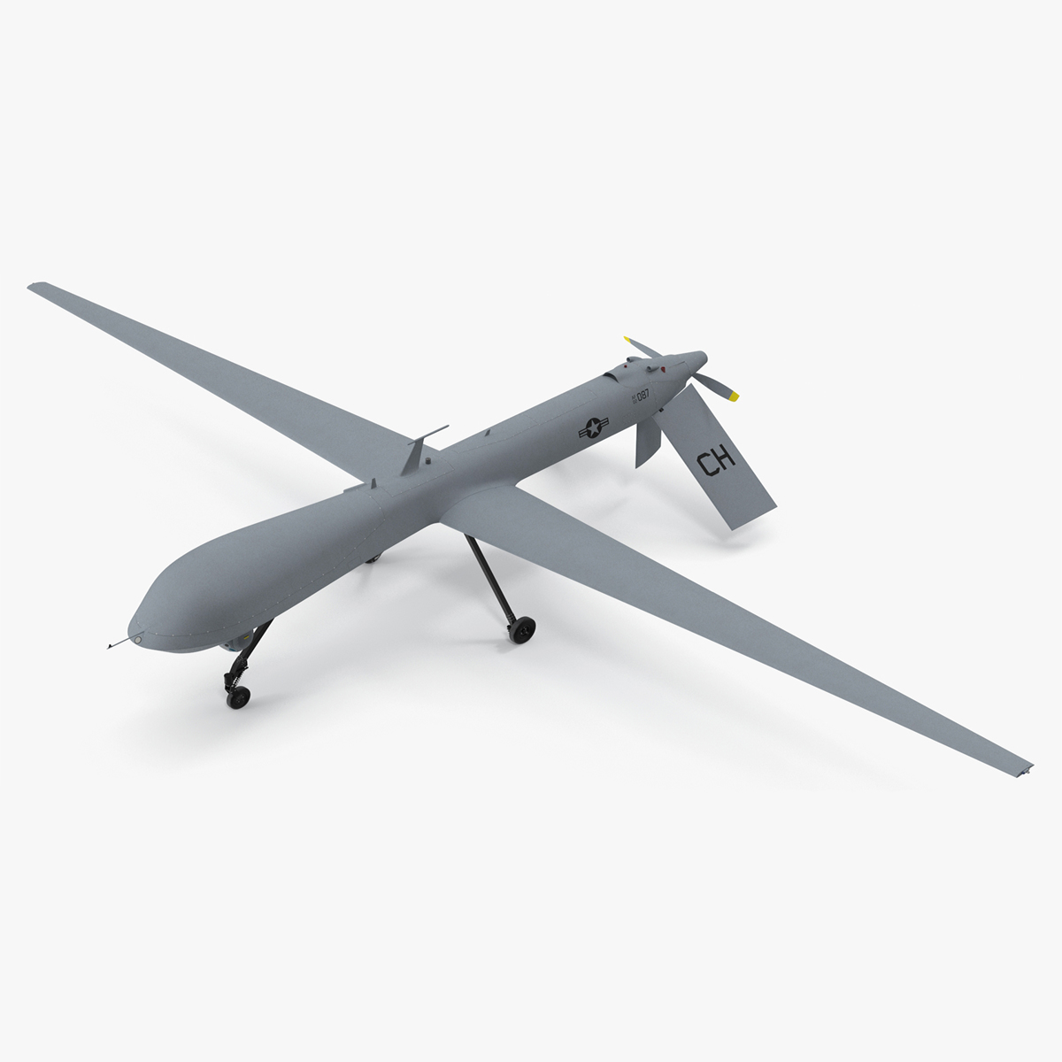 Unmanned Aerial Vehicle Reaper Drone MQ-1 Rigged for Cinema 4D 3D