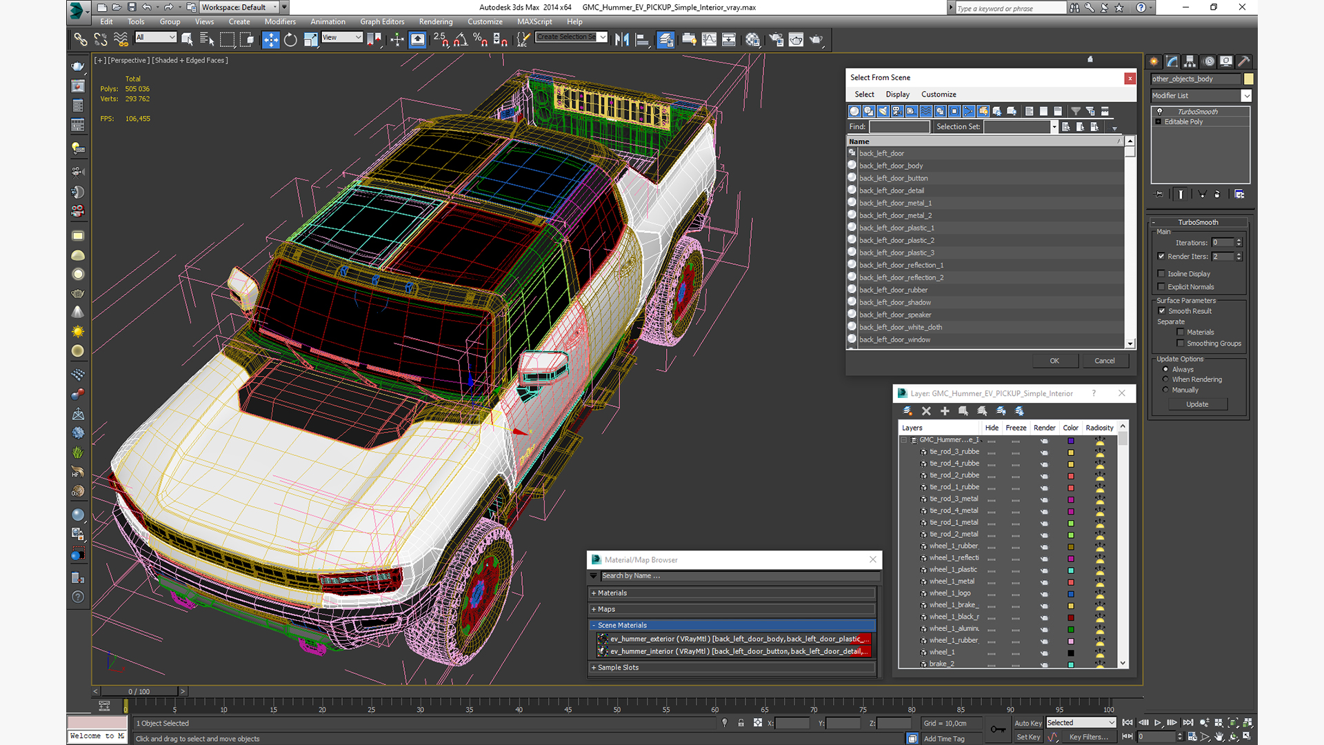 3D GMC Hummer EV PICKUP Simple Interior