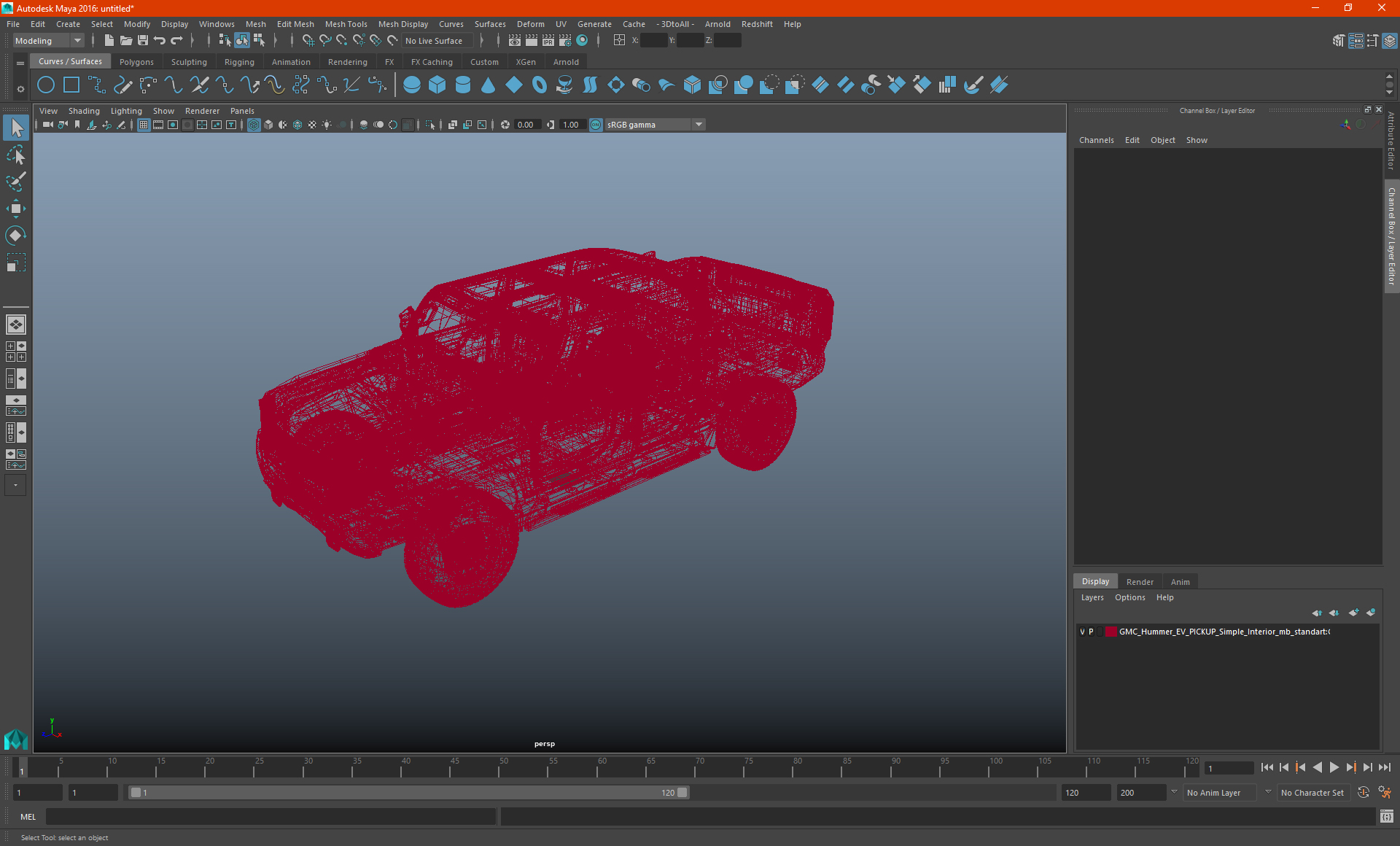 3D GMC Hummer EV PICKUP Simple Interior