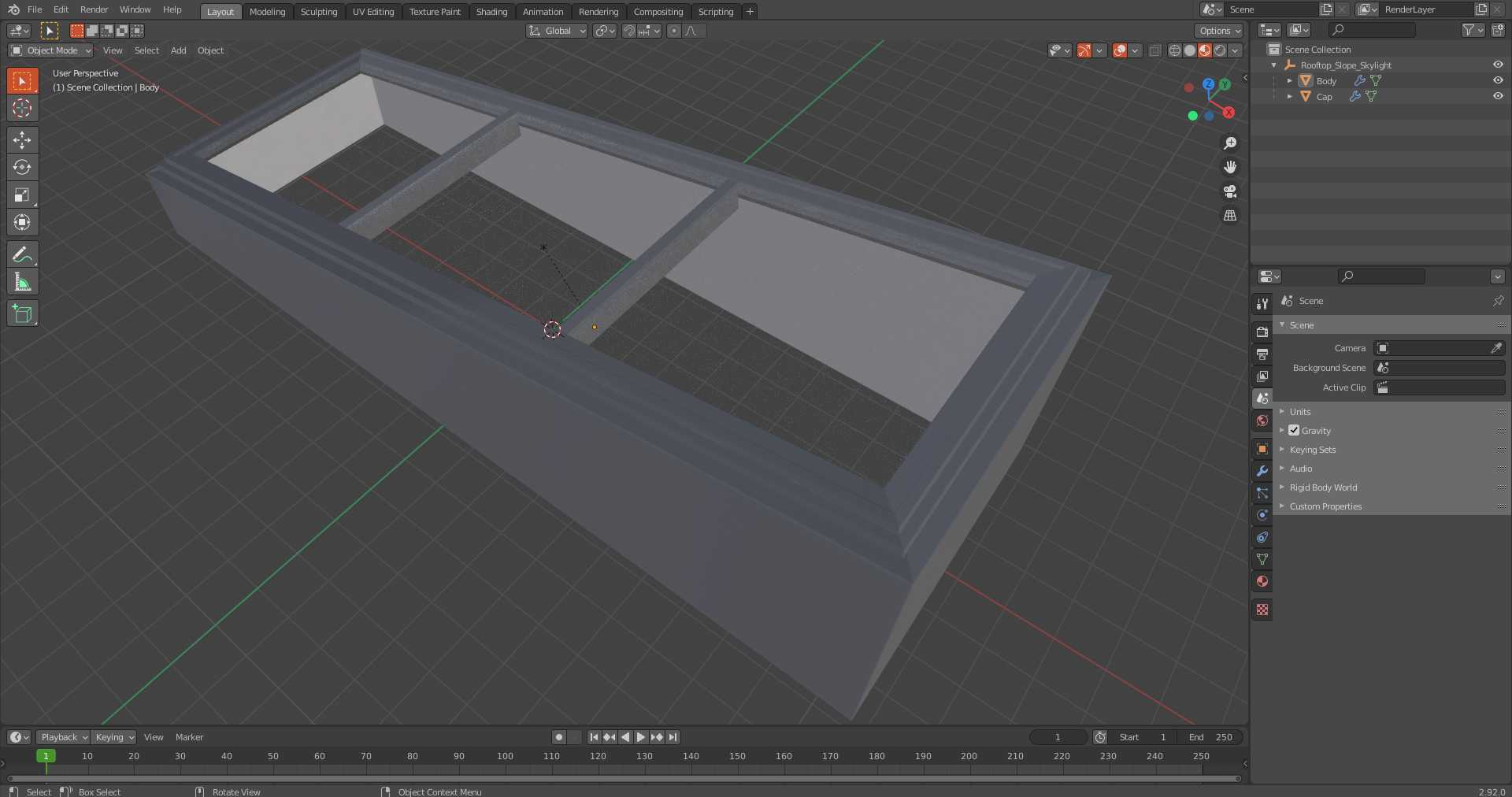 Rooftop Slope Skylight 3D