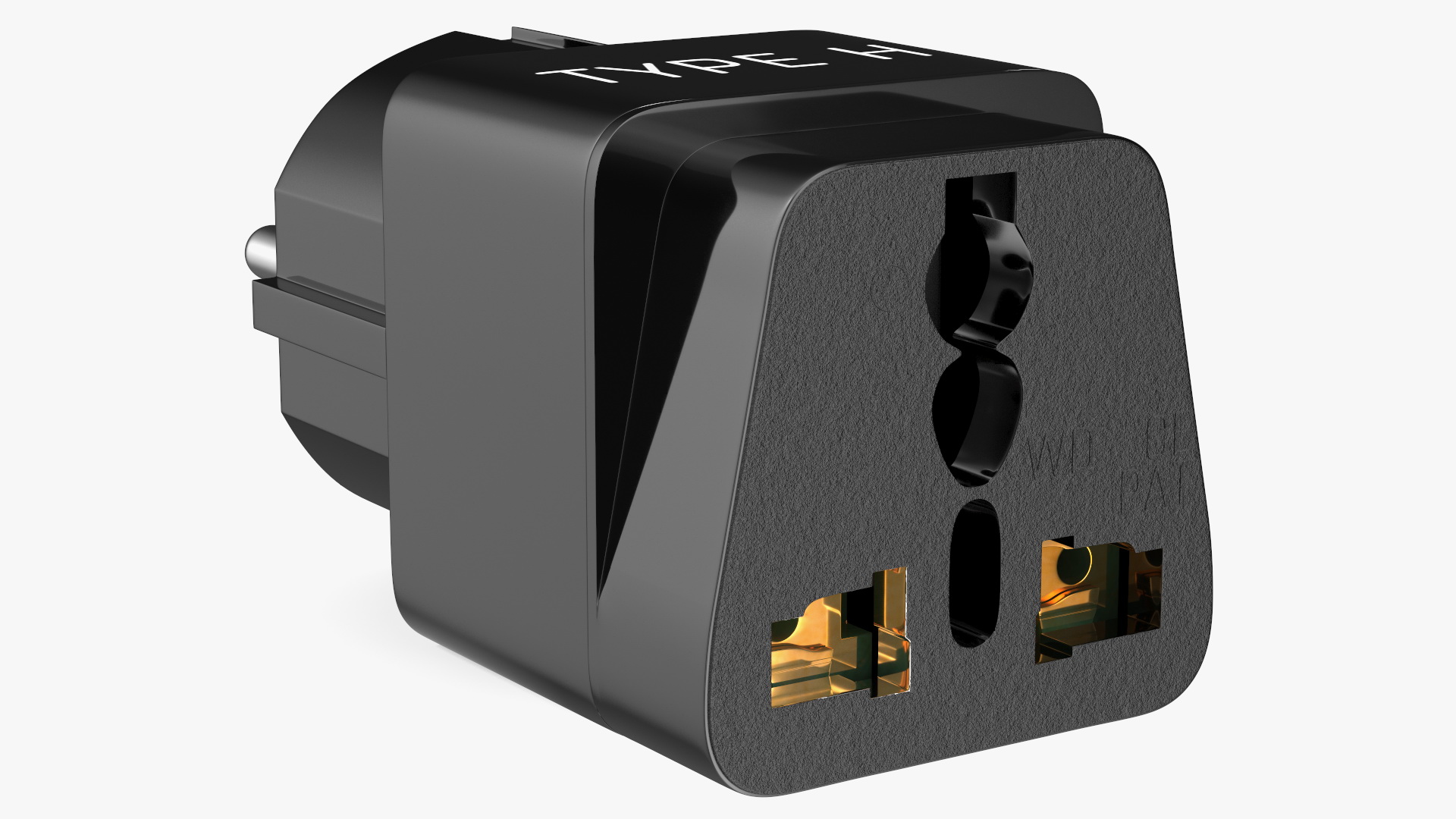 3D Electrical Plug Type H Adapter Black