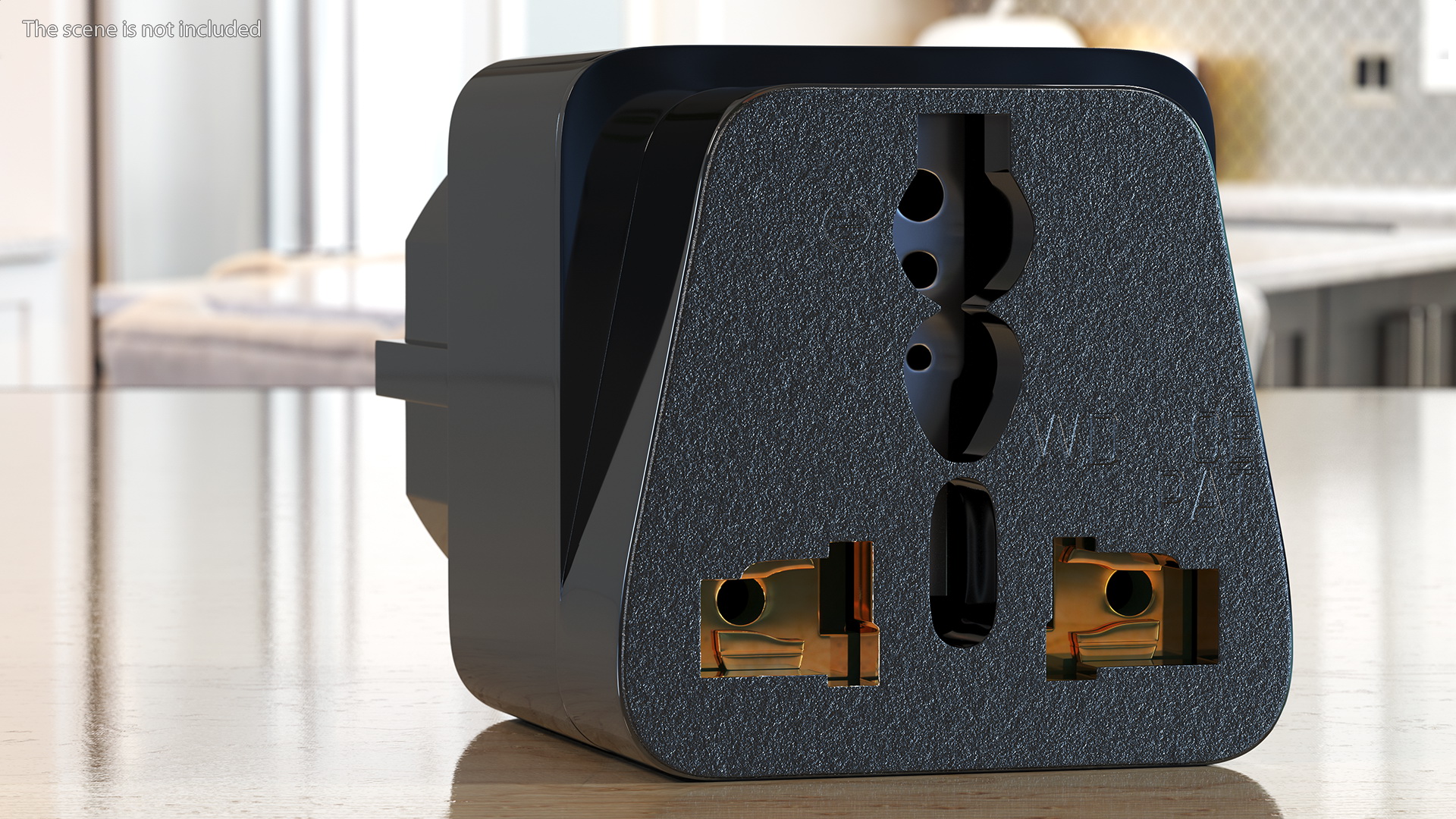 3D Electrical Plug Type H Adapter Black
