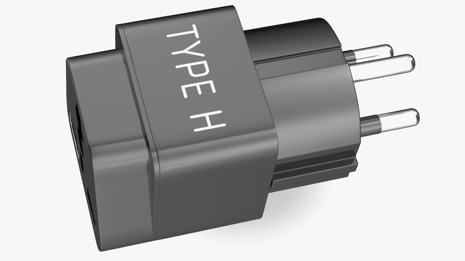 3D Electrical Plug Type H Adapter Black