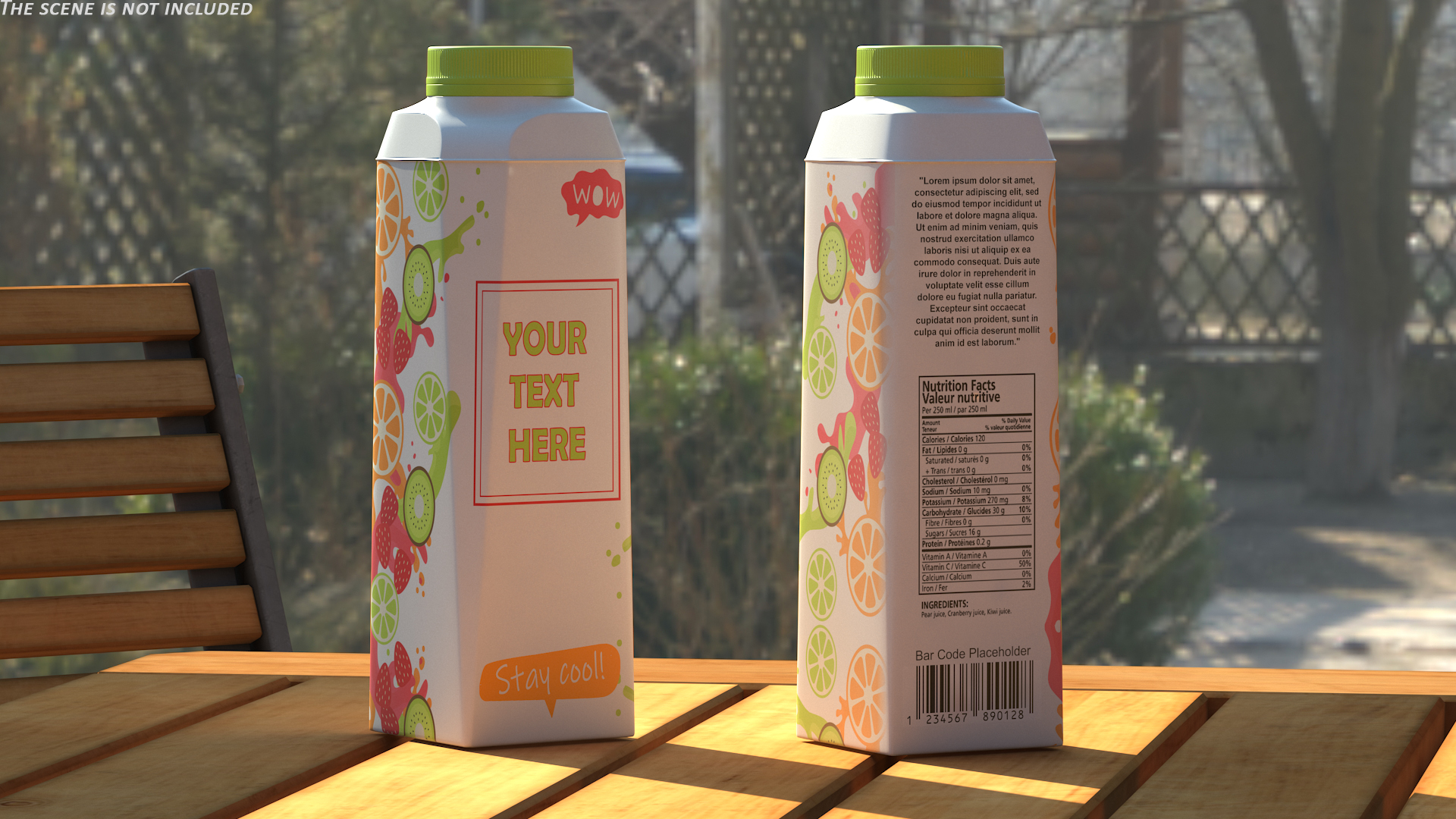 Multilayered Carton Bottle Mockup Green 3D model