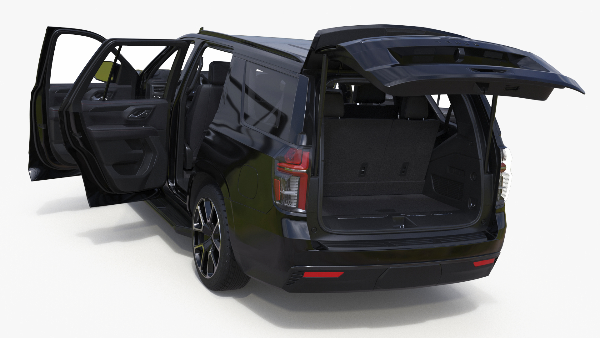 3D SUV Chevrolet Tahoe 2024 Black Rigged for Maya