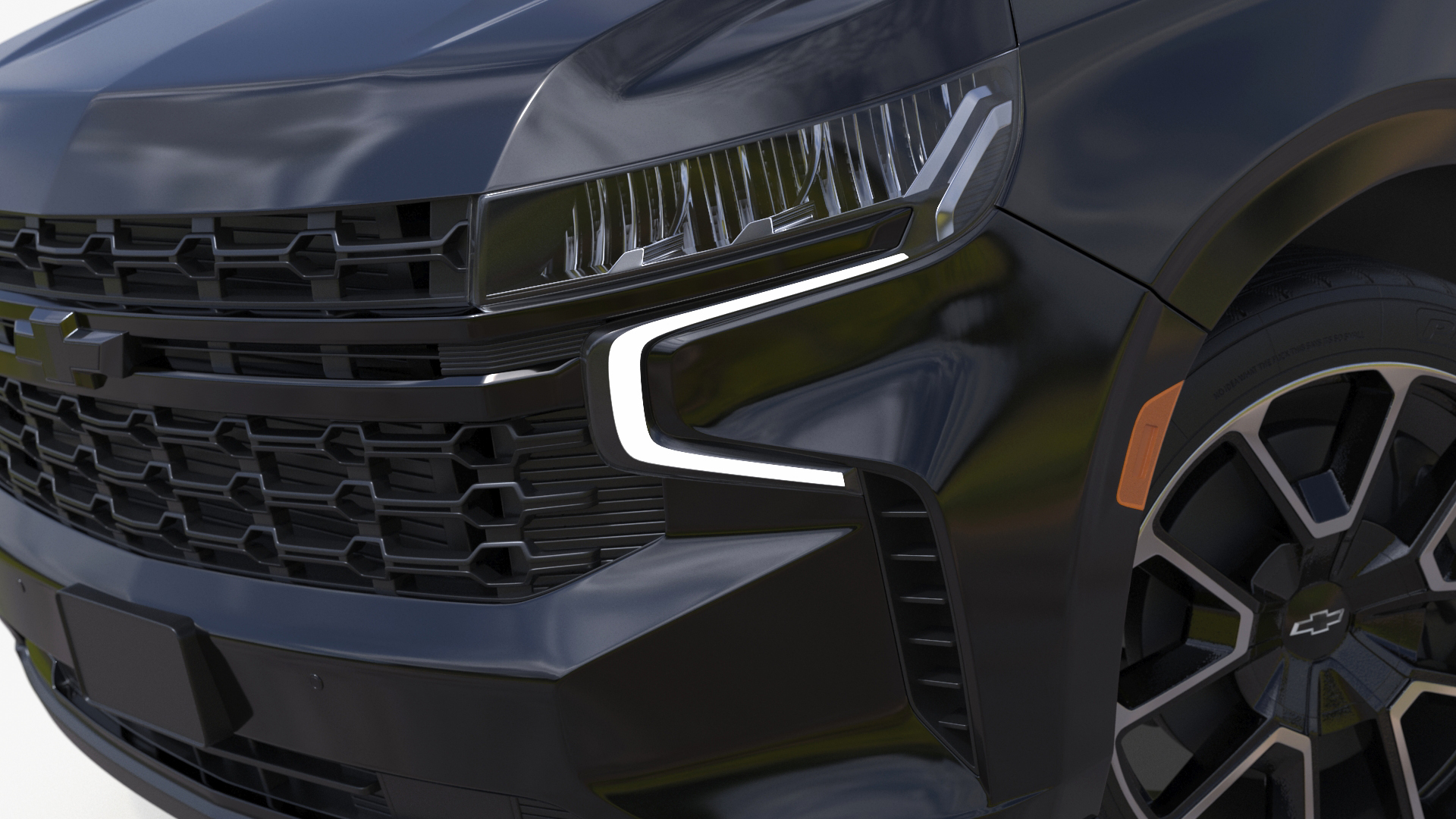 3D SUV Chevrolet Tahoe 2024 Black Rigged for Maya
