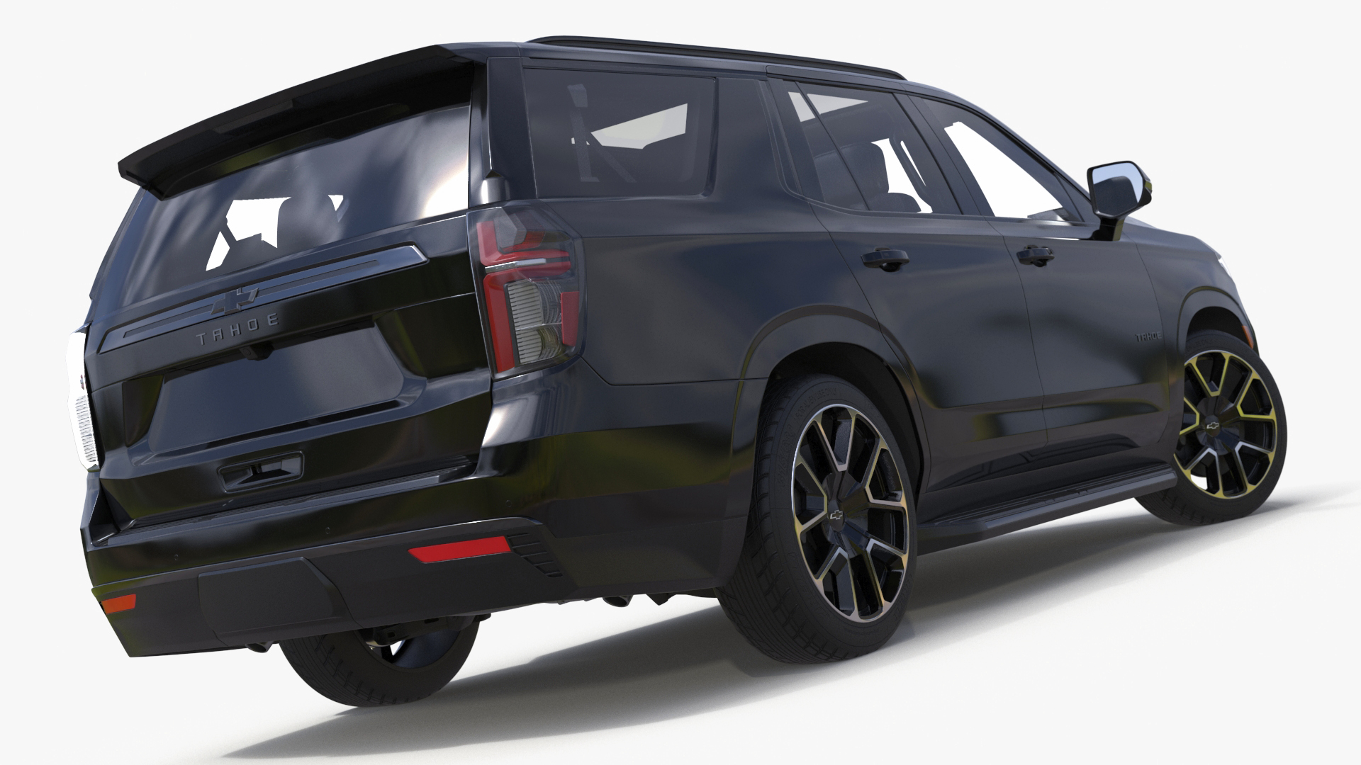 3D SUV Chevrolet Tahoe 2024 Black Rigged for Maya