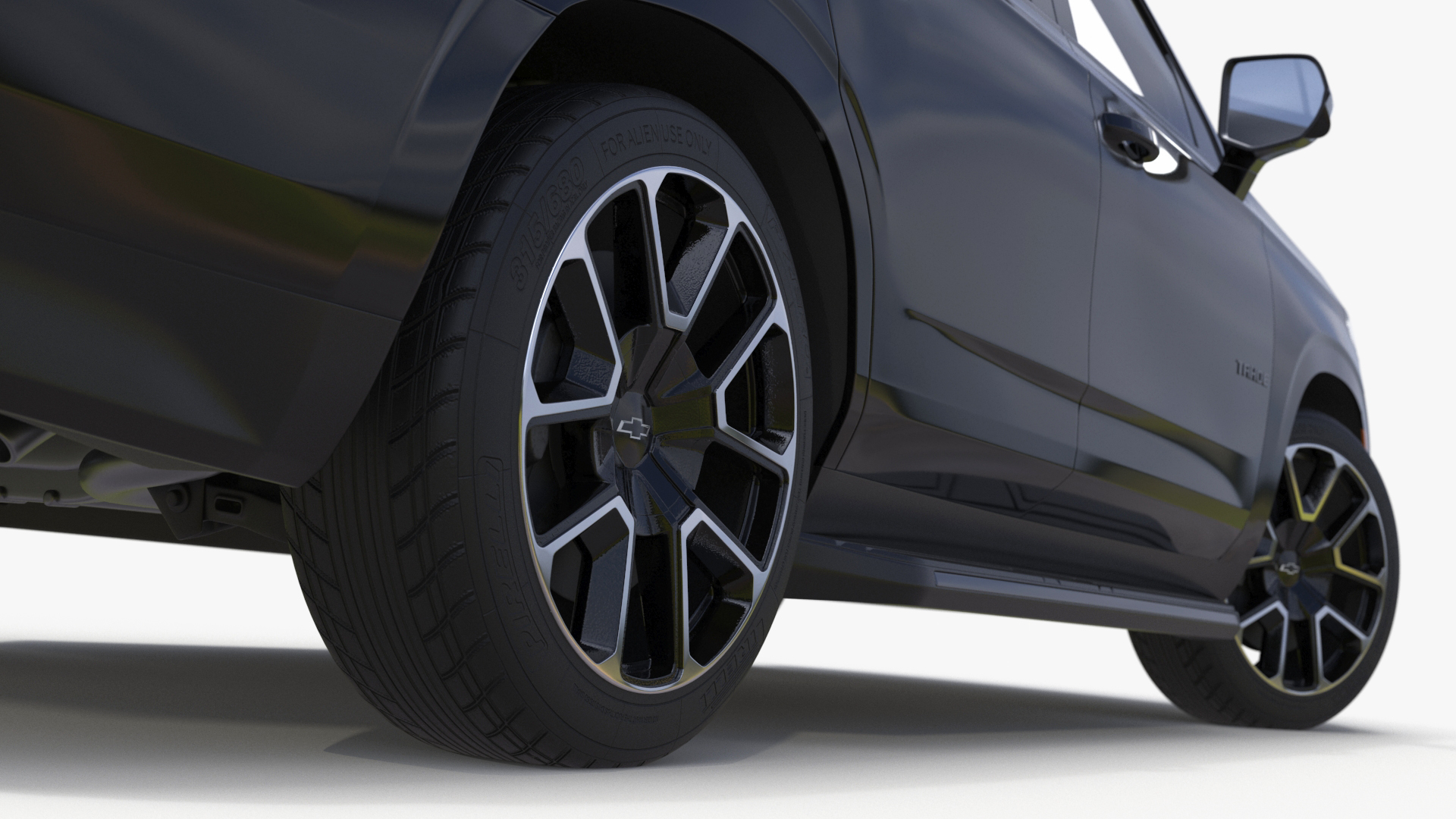 3D SUV Chevrolet Tahoe 2024 Black Rigged for Maya
