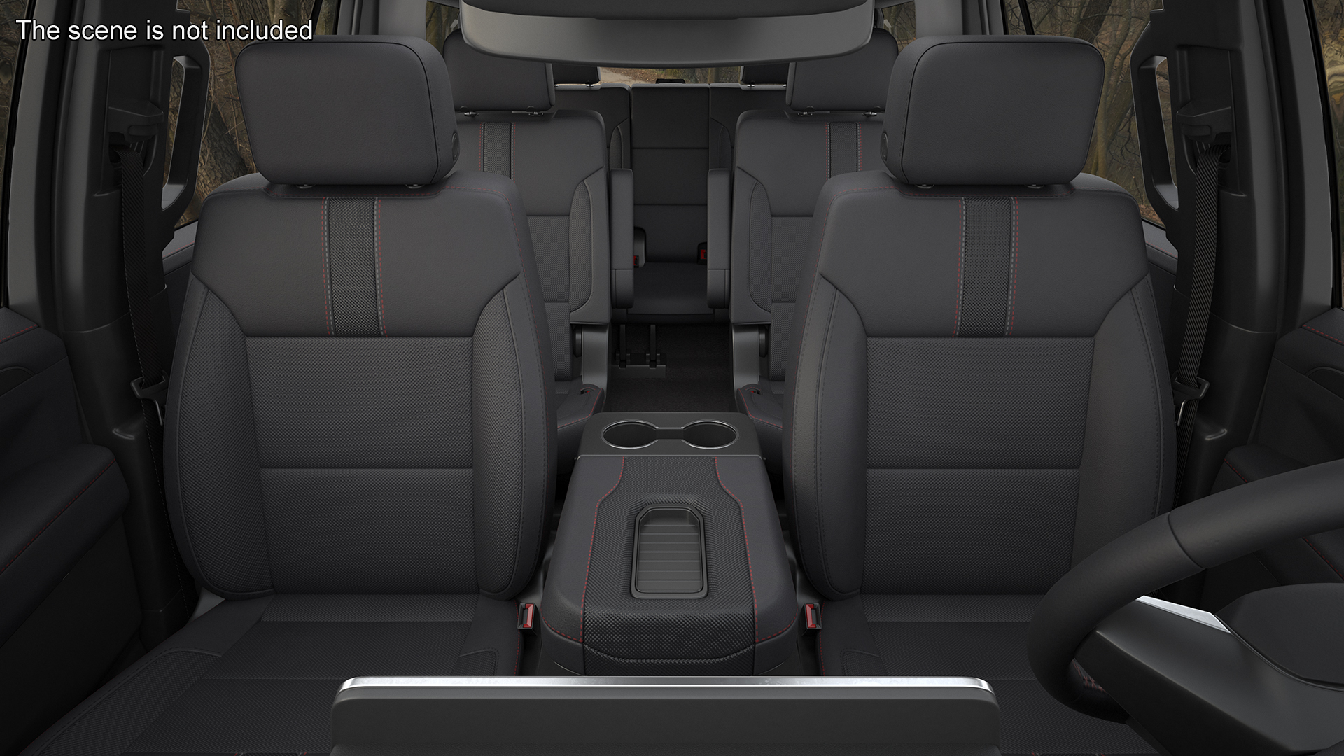 3D SUV Chevrolet Tahoe 2024 Black Rigged for Maya