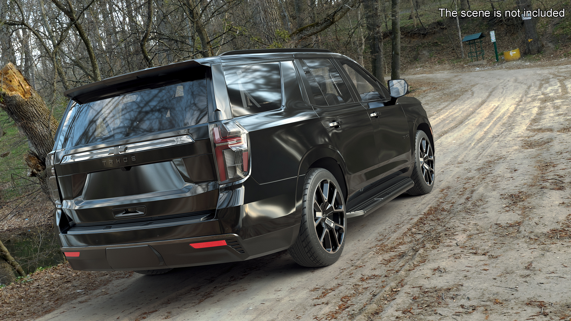 3D SUV Chevrolet Tahoe 2024 Black Rigged for Maya
