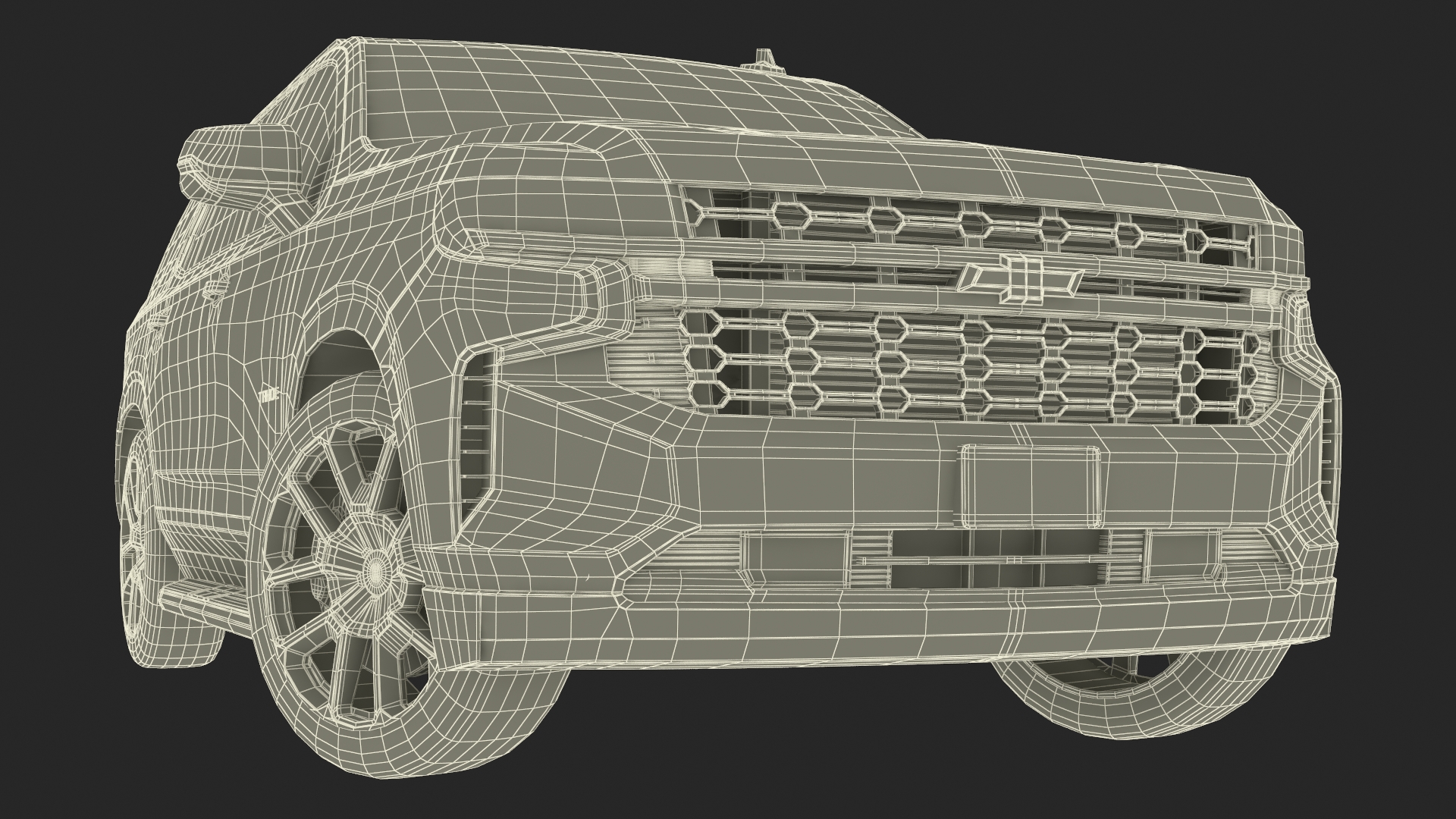 3D SUV Chevrolet Tahoe 2024 Black Rigged for Maya