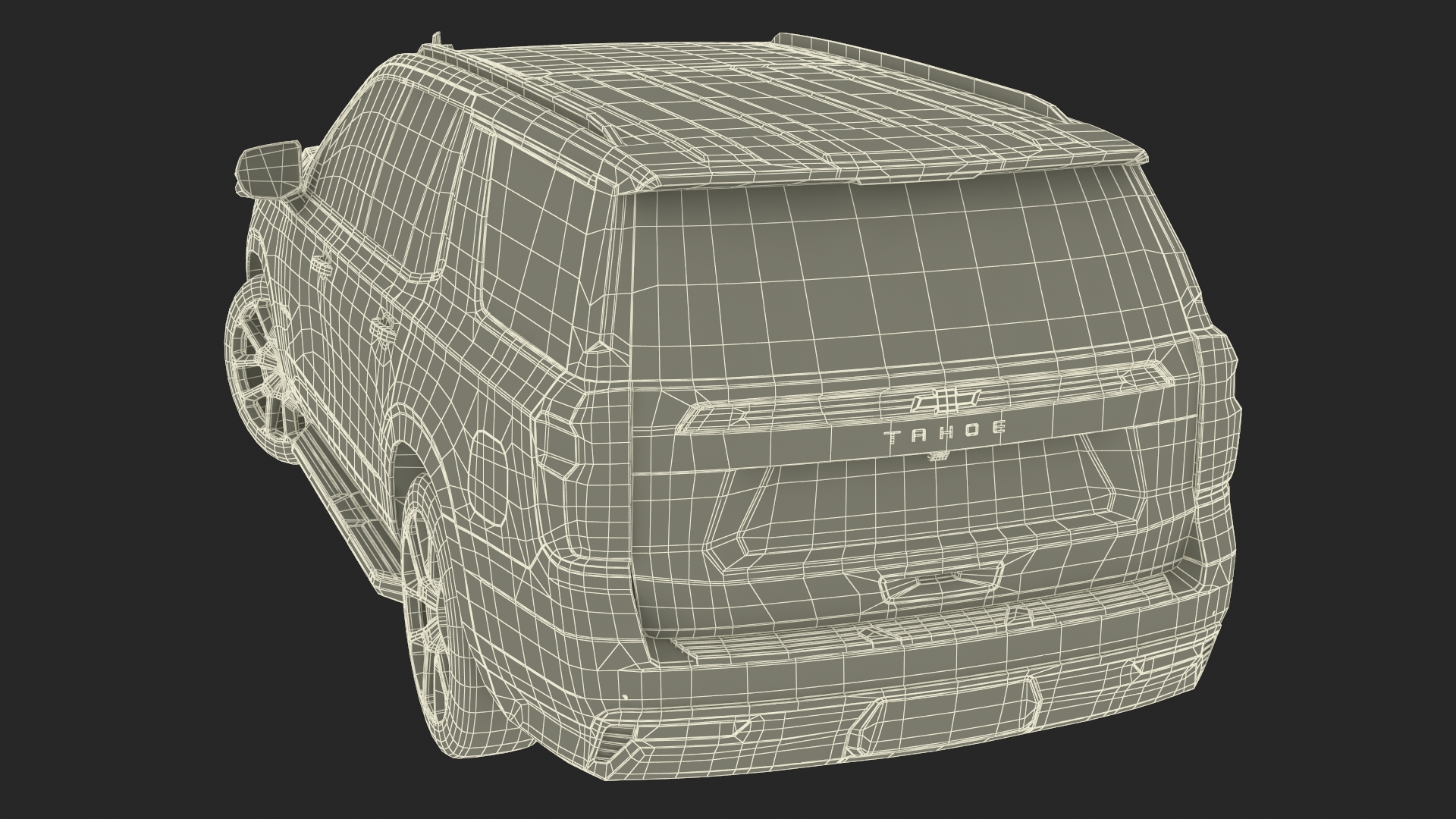 3D SUV Chevrolet Tahoe 2024 Black Rigged for Maya