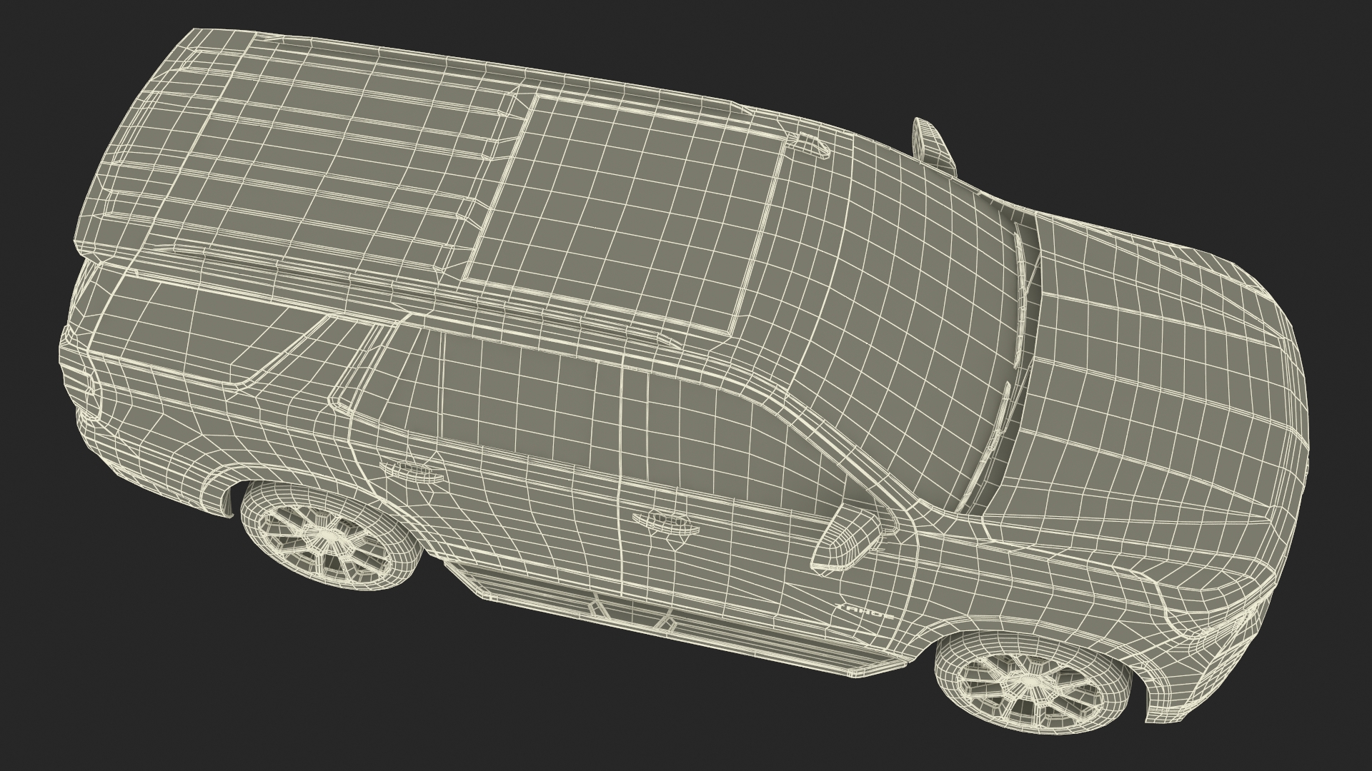 3D SUV Chevrolet Tahoe 2024 Black Rigged for Maya