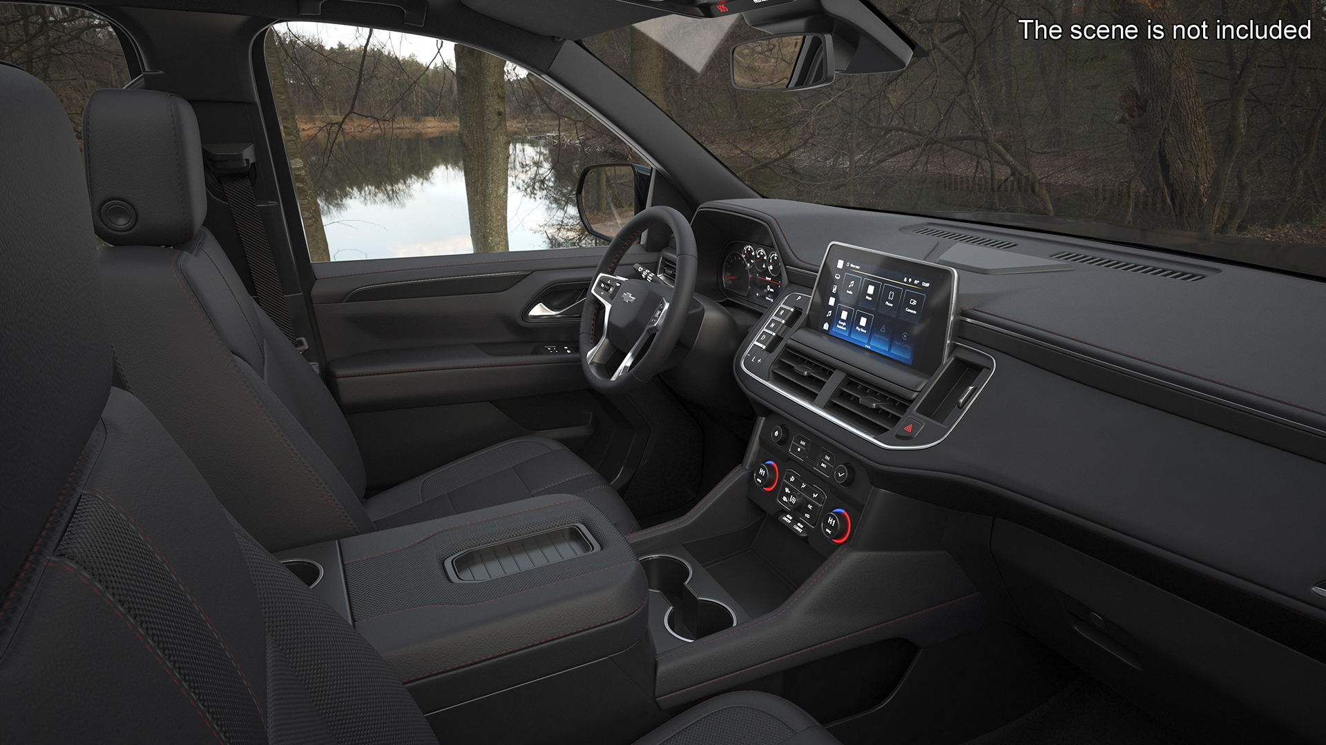 3D SUV Chevrolet Tahoe 2024 Black Rigged for Maya