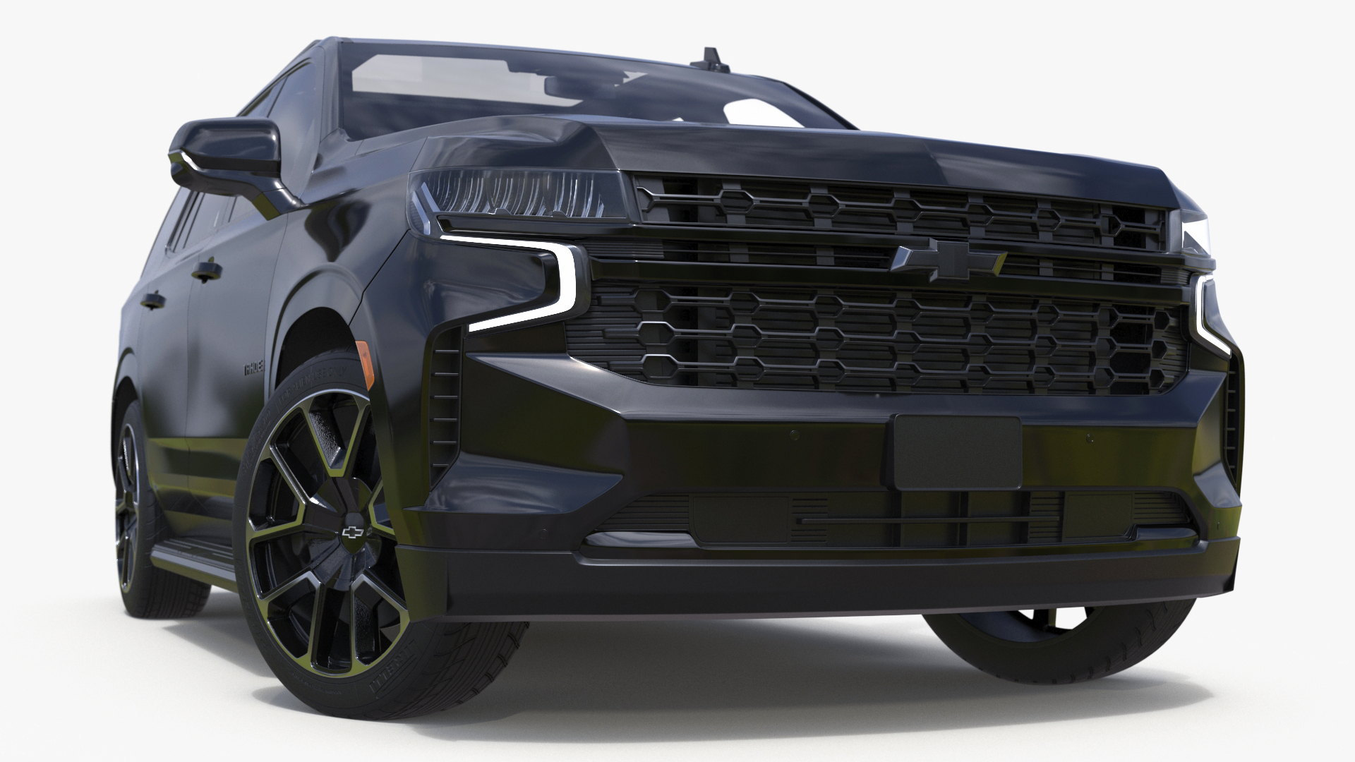 3D SUV Chevrolet Tahoe 2024 Black Rigged for Maya